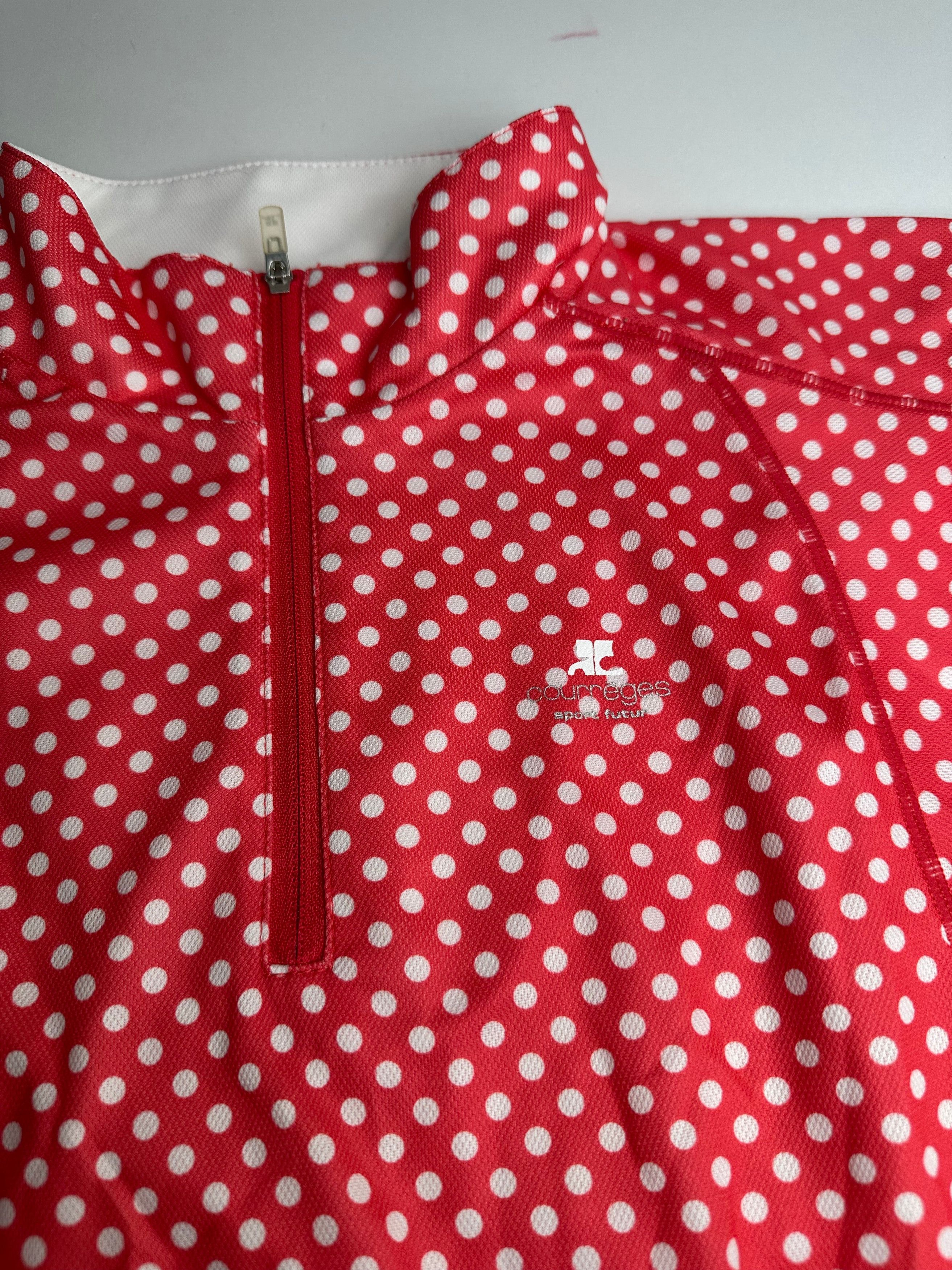 Courreges Vintage Polka Dot Polo Shirt Red White M Size S / US 4 / IT 40 - 11 Thumbnail