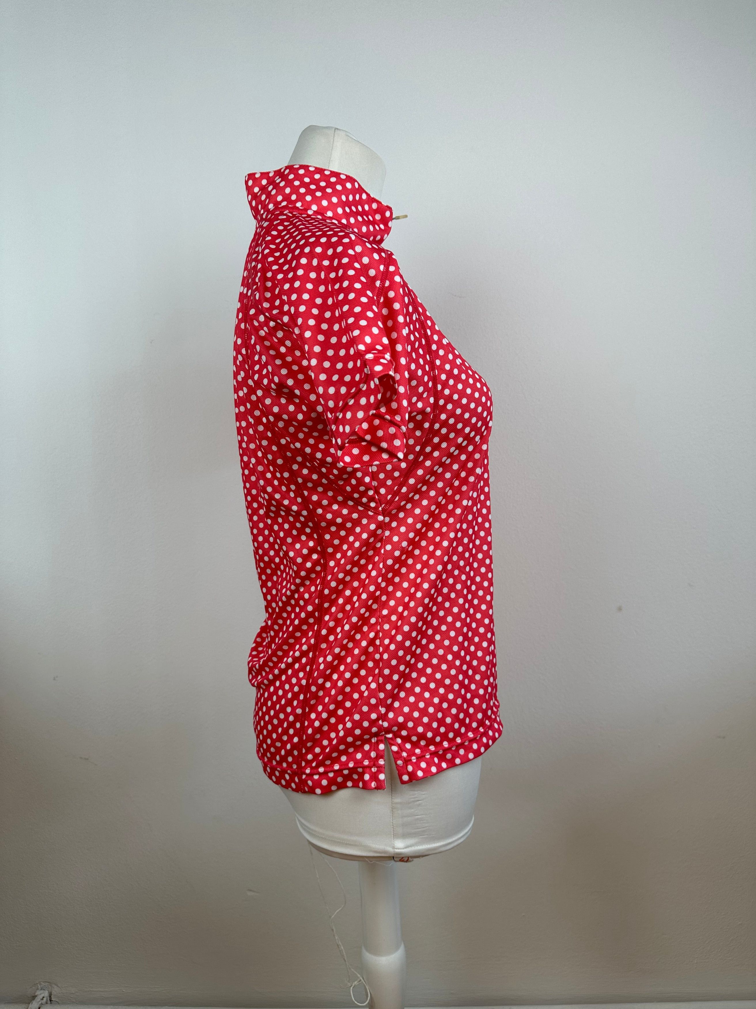 Courreges Vintage Polka Dot Polo Shirt Red White M Size S / US 4 / IT 40 - 2 Thumbnail