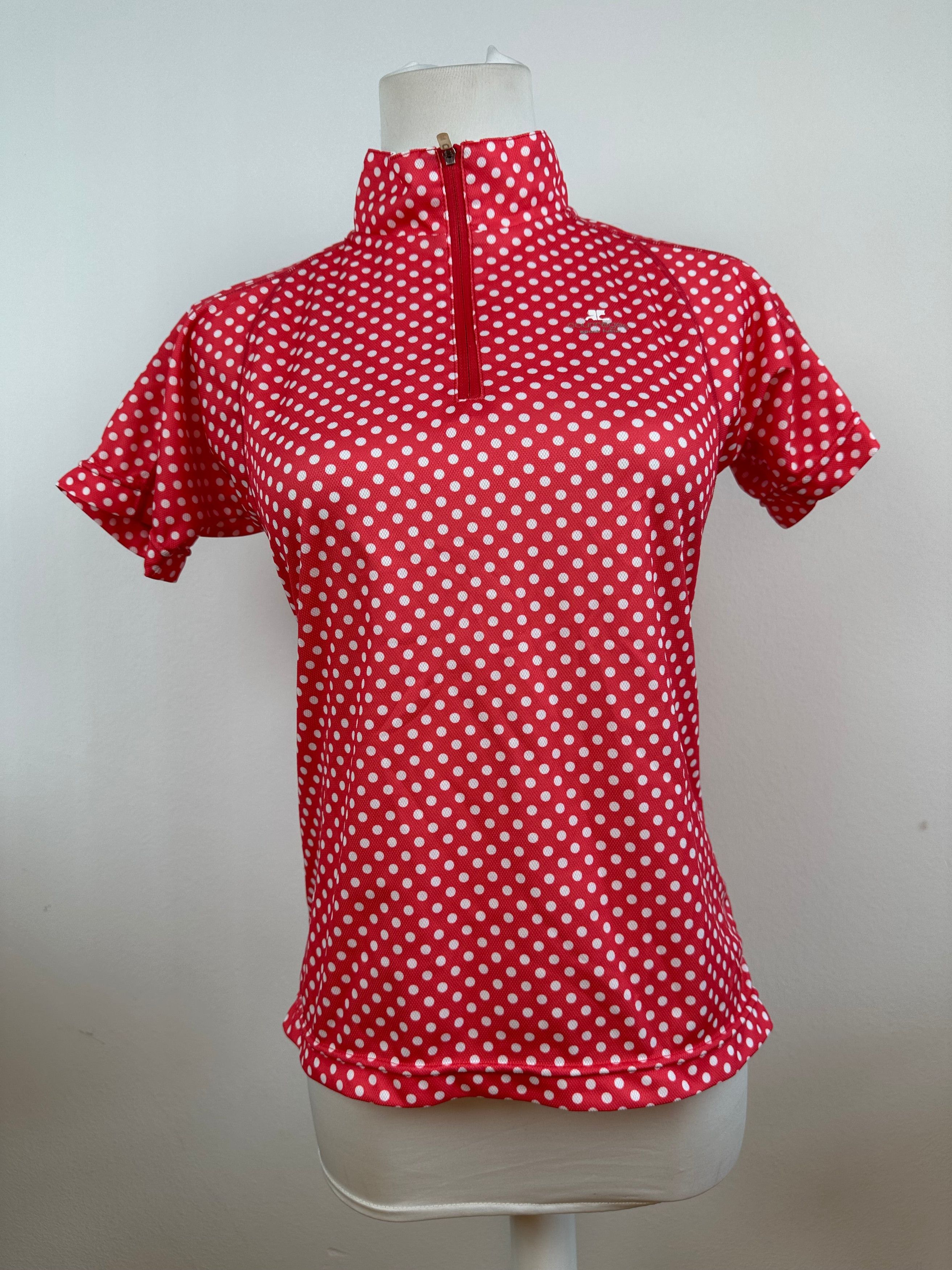 Courreges Vintage Polka Dot Polo Shirt Red White M Size S / US 4 / IT 40 - 12 Thumbnail