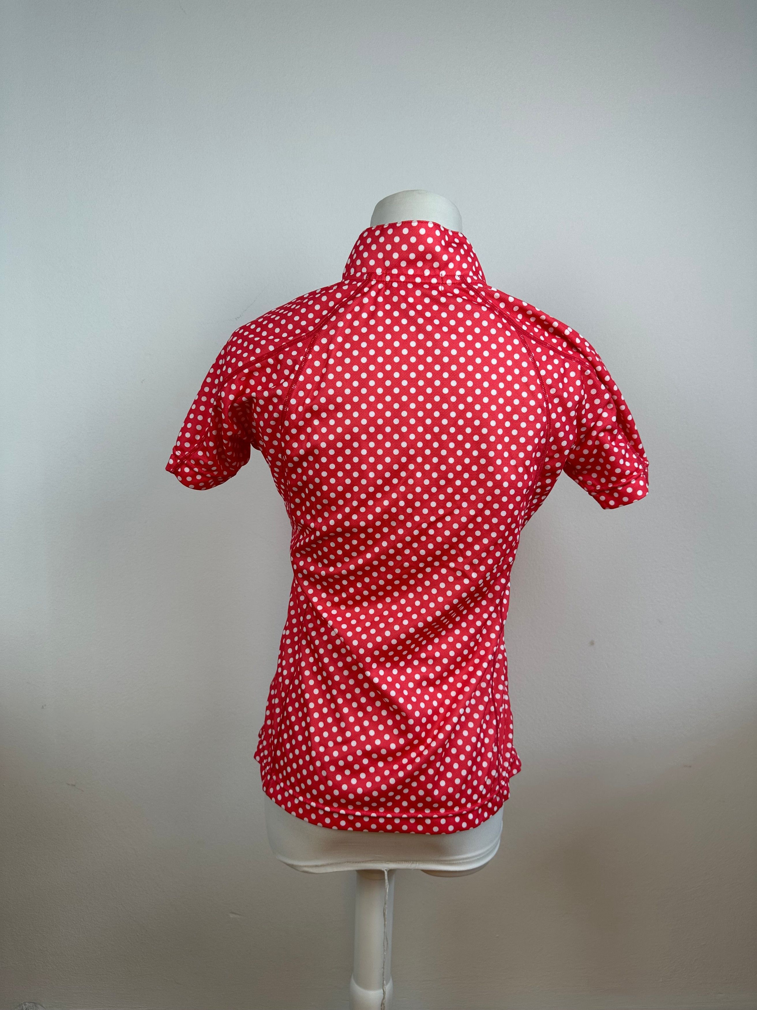 Courreges Vintage Polka Dot Polo Shirt Red White M Size S / US 4 / IT 40 - 13 Thumbnail