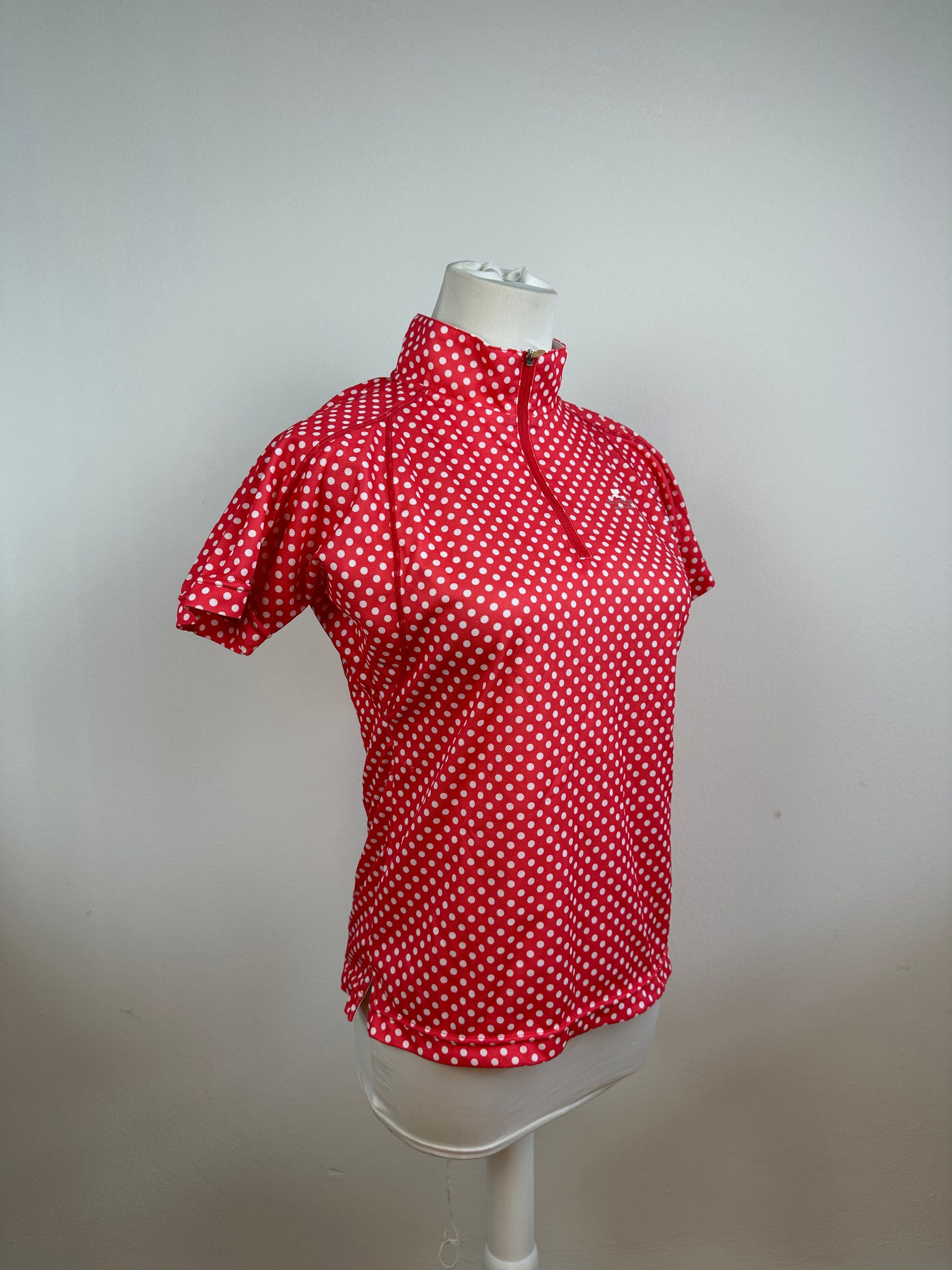 Courreges Vintage Polka Dot Polo Shirt Red White M Size S / US 4 / IT 40 - 4 Thumbnail