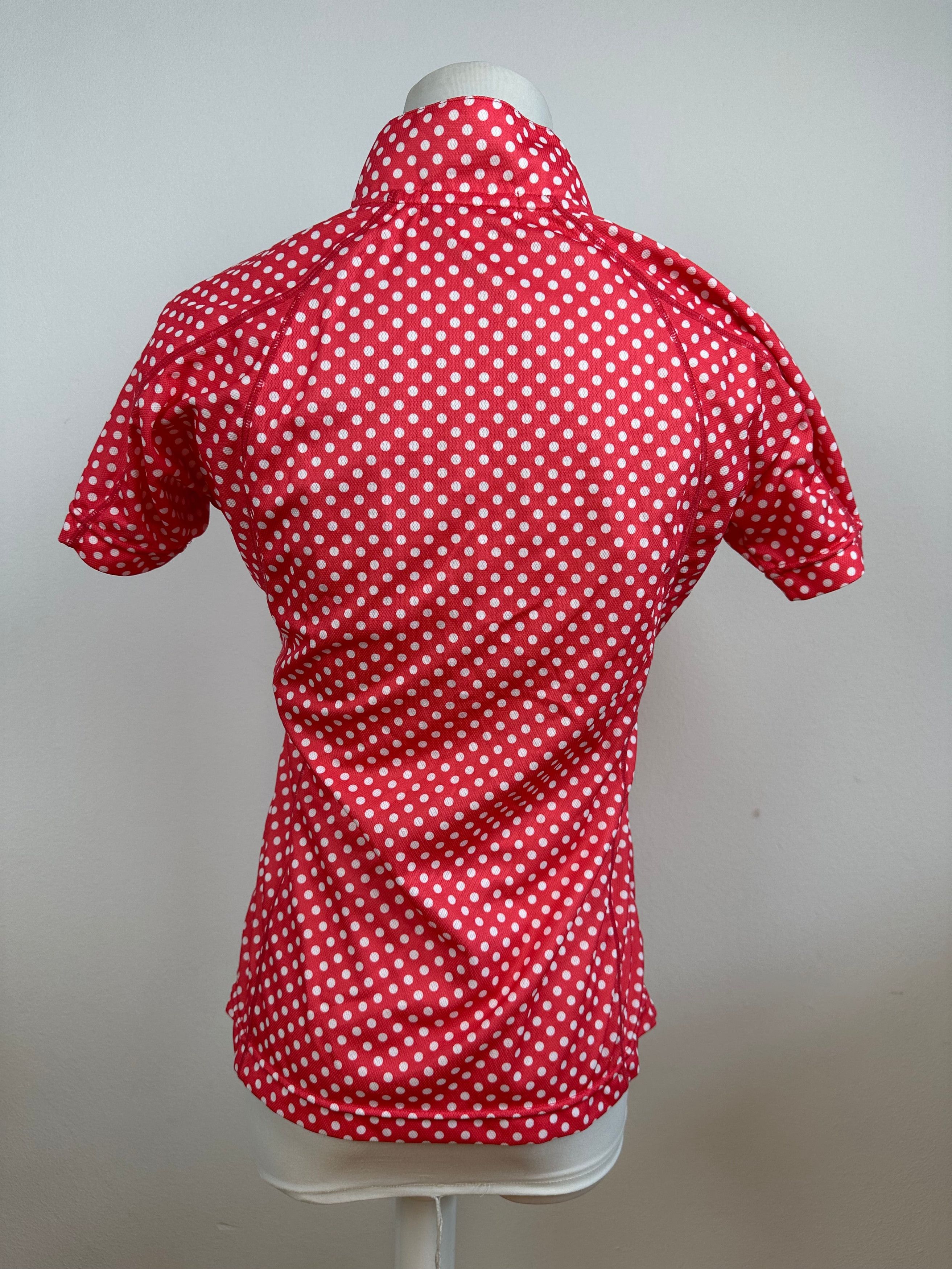 Courreges Vintage Polka Dot Polo Shirt Red White M Size S / US 4 / IT 40 - 3 Thumbnail