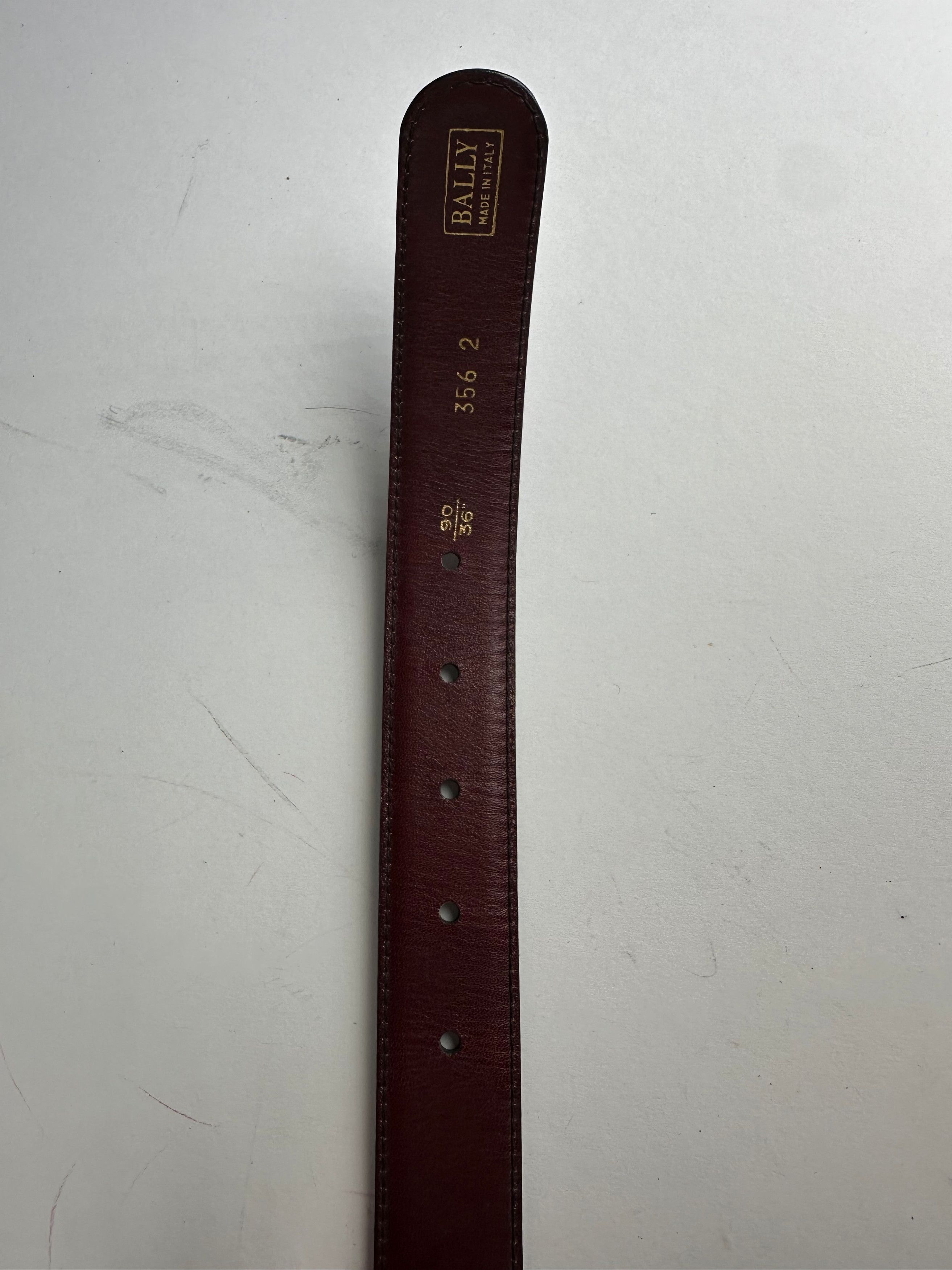 Bally Vintage Leather Belt Burgundy Size ONE SIZE - 6 Thumbnail