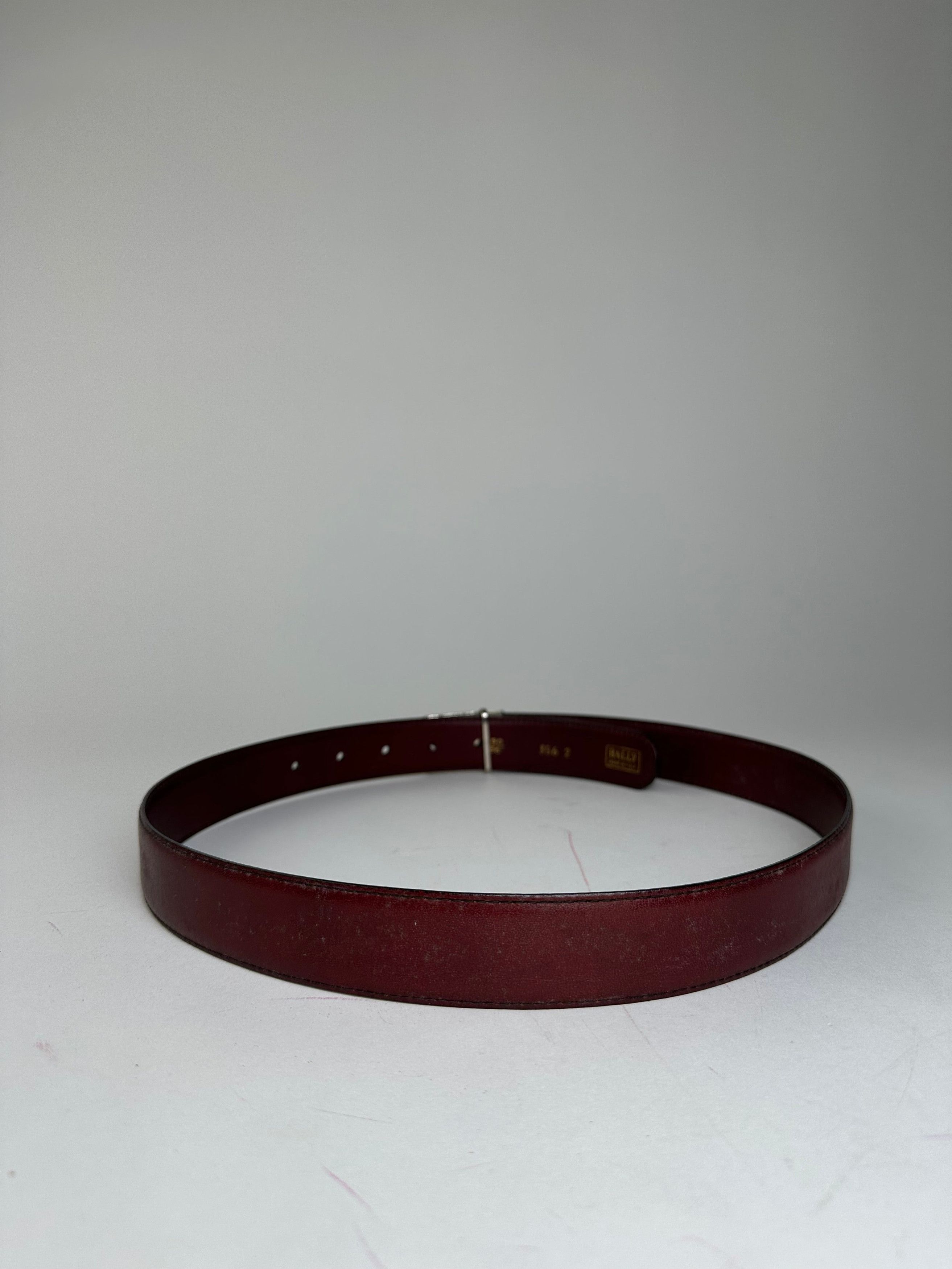 Bally Vintage Leather Belt Burgundy Size ONE SIZE - 3 Thumbnail