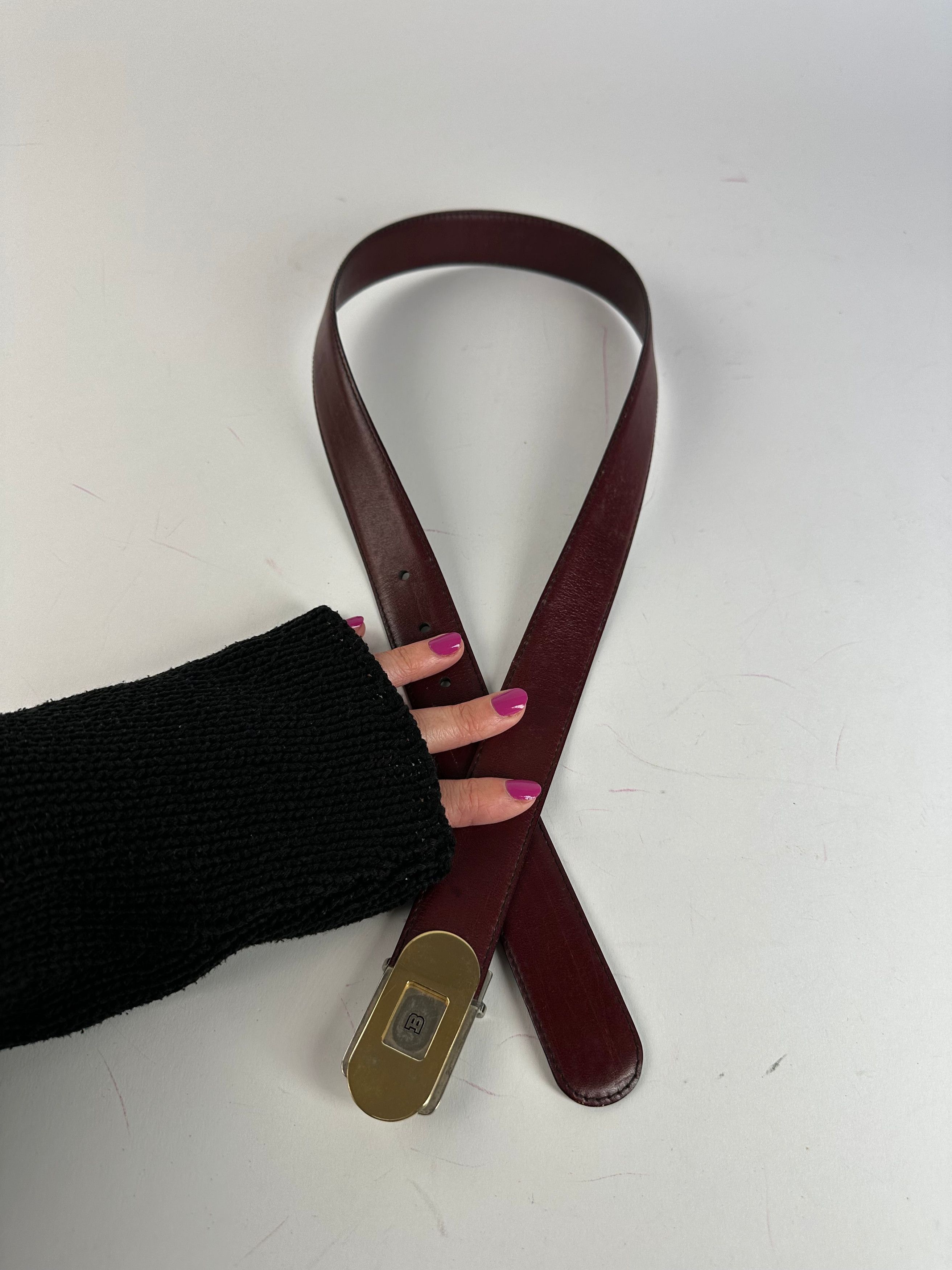 Bally Vintage Leather Belt Burgundy Size ONE SIZE - 4 Thumbnail