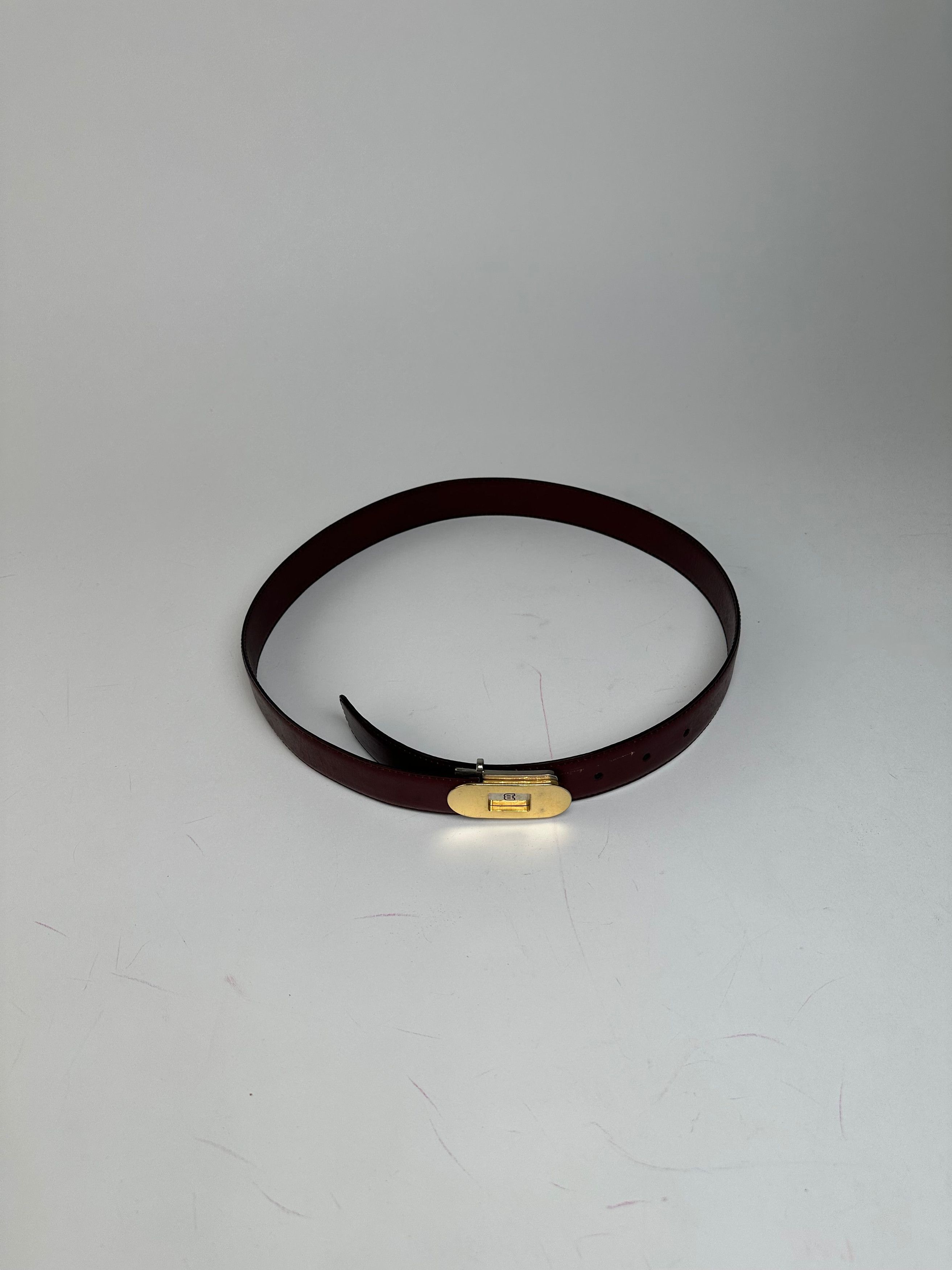 Bally Vintage Leather Belt Burgundy Size ONE SIZE - 2 Thumbnail