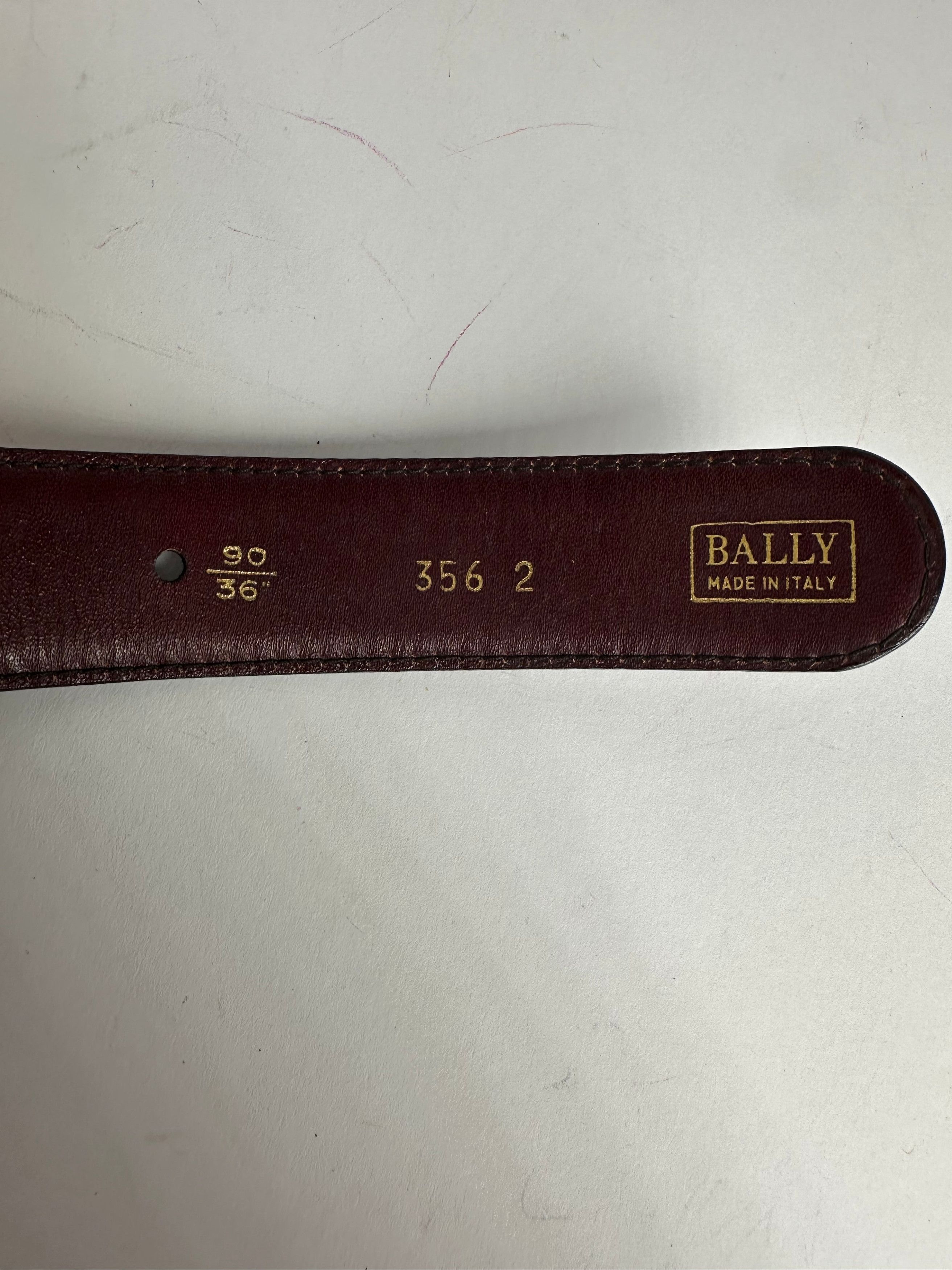 Bally Vintage Leather Belt Burgundy Size ONE SIZE - 5 Thumbnail