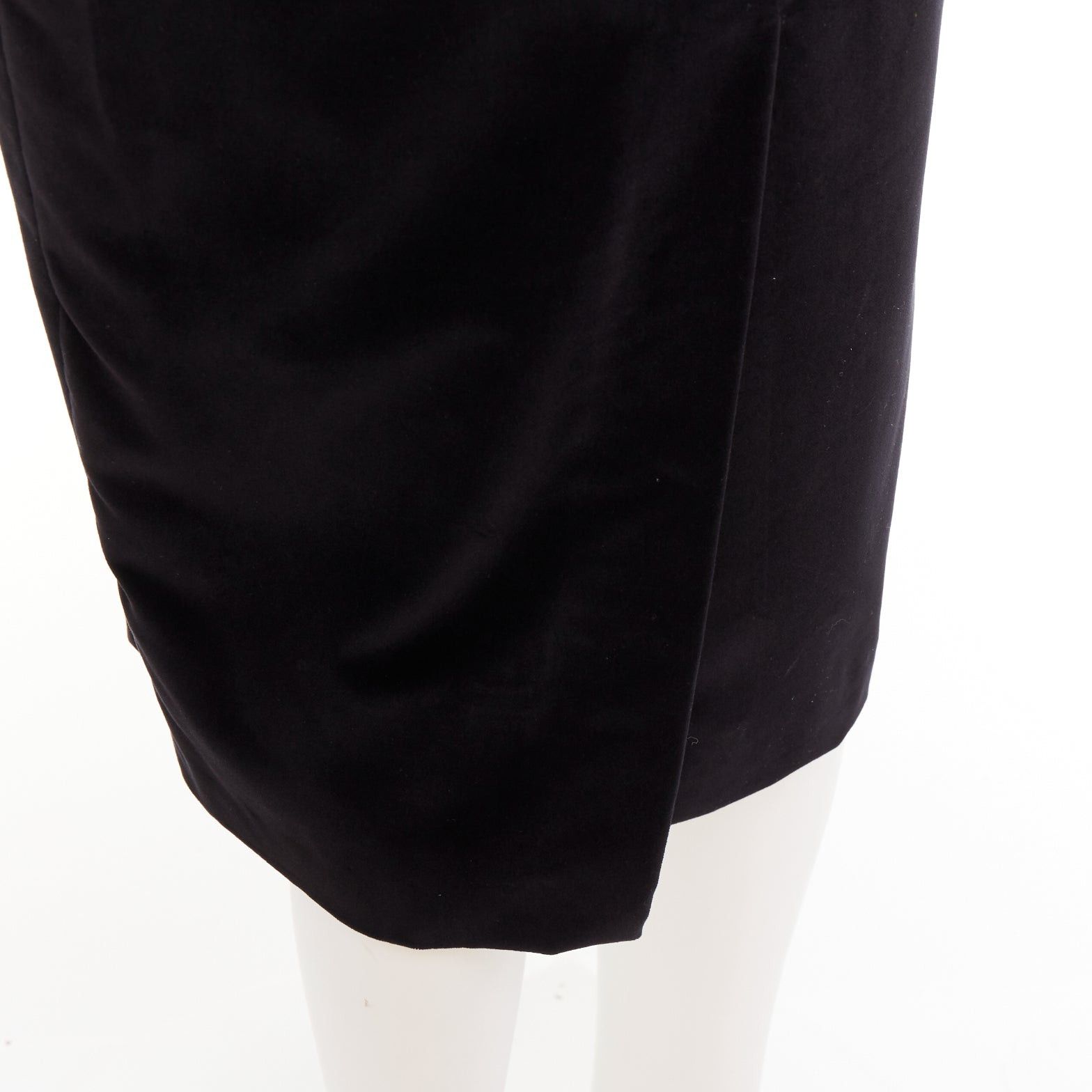 Alexandre Vauthier ALEXANDRE VAUTHIER black velvet high waisted duo pocket back slit pencil skirt Size 25" / US 0 / IT 36 - 7 Thumbnail