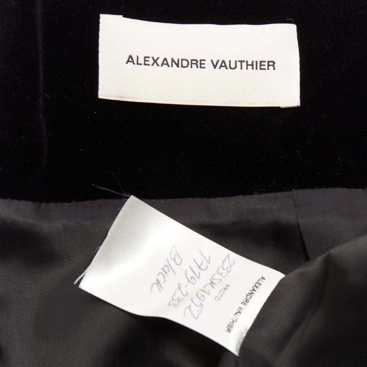 Alexandre Vauthier ALEXANDRE VAUTHIER black velvet high waisted duo pocket back slit pencil skirt Size 25" / US 0 / IT 36 - 8 Thumbnail