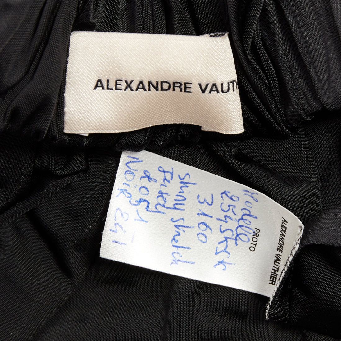 Alexandre Vauthier ALEXANDRE VAUTHIER black shiny stretch jersey asymmetric drape skirt Size 25" / US 0 / IT 36 - 8 Thumbnail