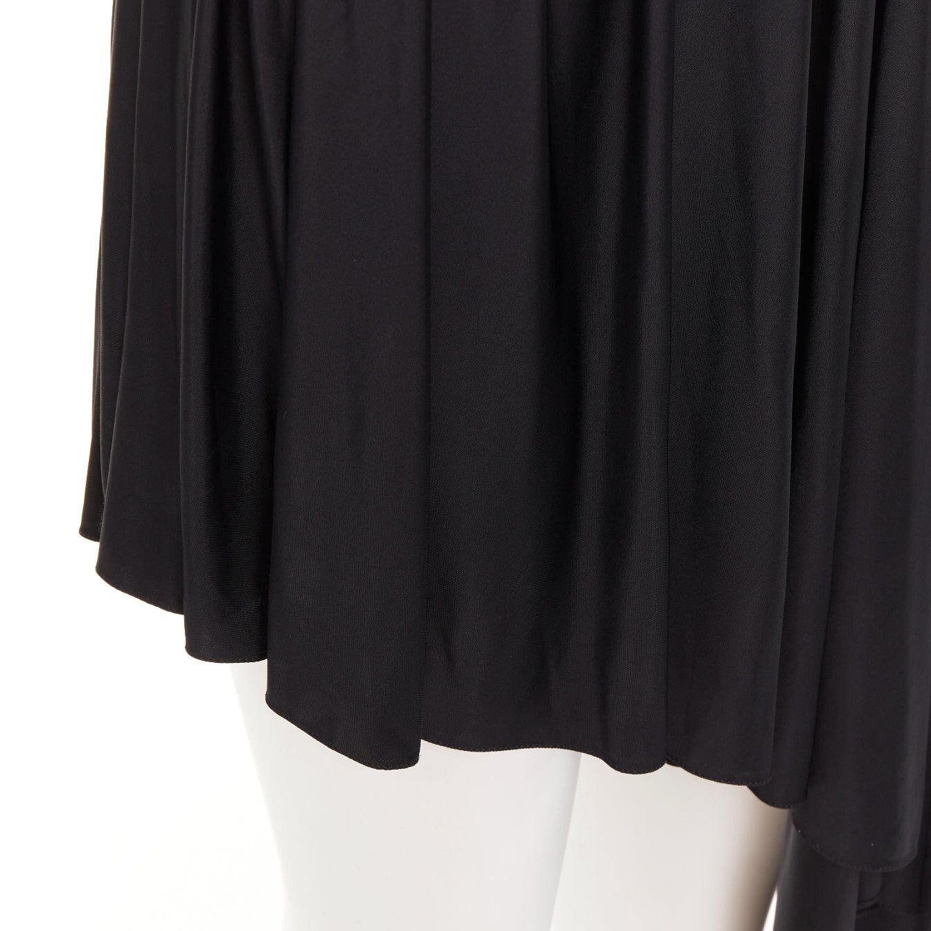 Alexandre Vauthier ALEXANDRE VAUTHIER black shiny stretch jersey asymmetric drape skirt Size 25" / US 0 / IT 36 - 2 Thumbnail