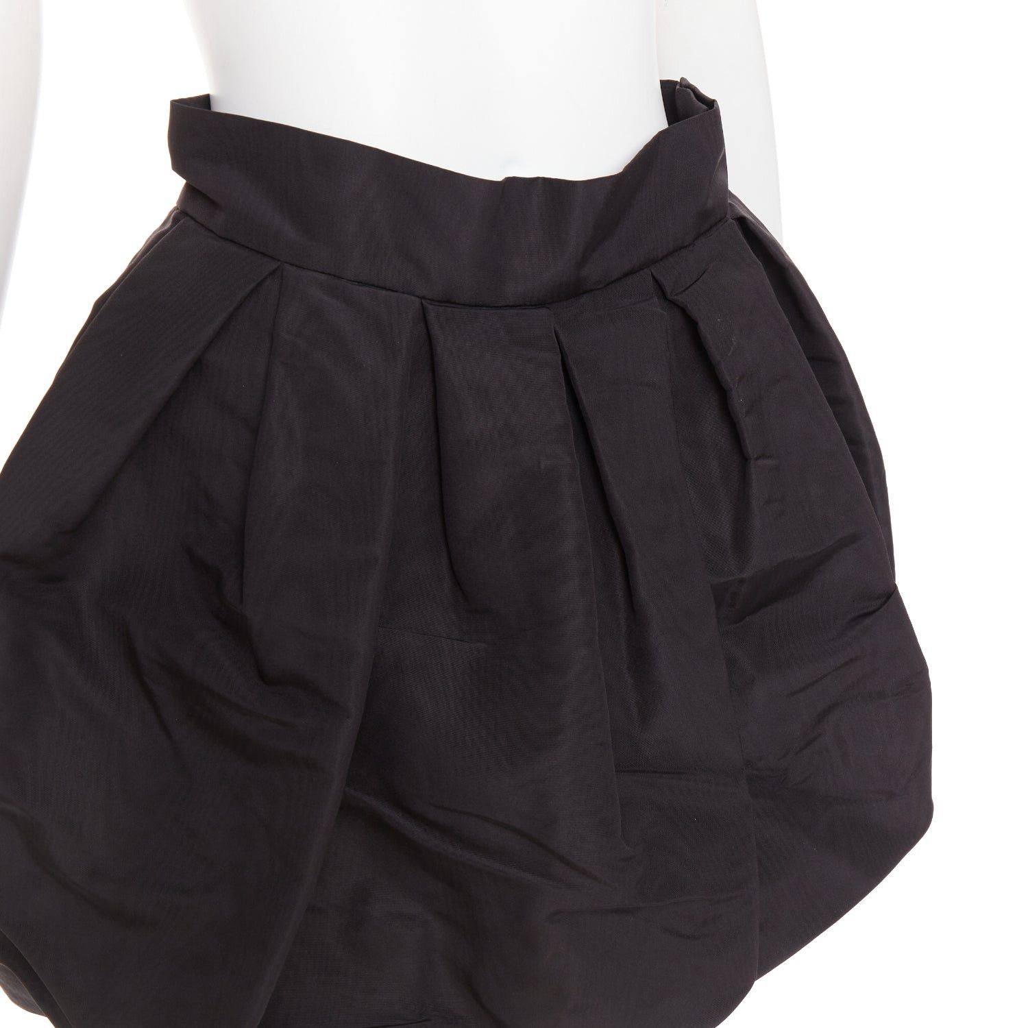 Alexandre Vauthier ALEXANDRE VAUTHIER black taffeta silk pleated high waist short bubble skirt Size 25" / US 0 / IT 36 - 7 Thumbnail