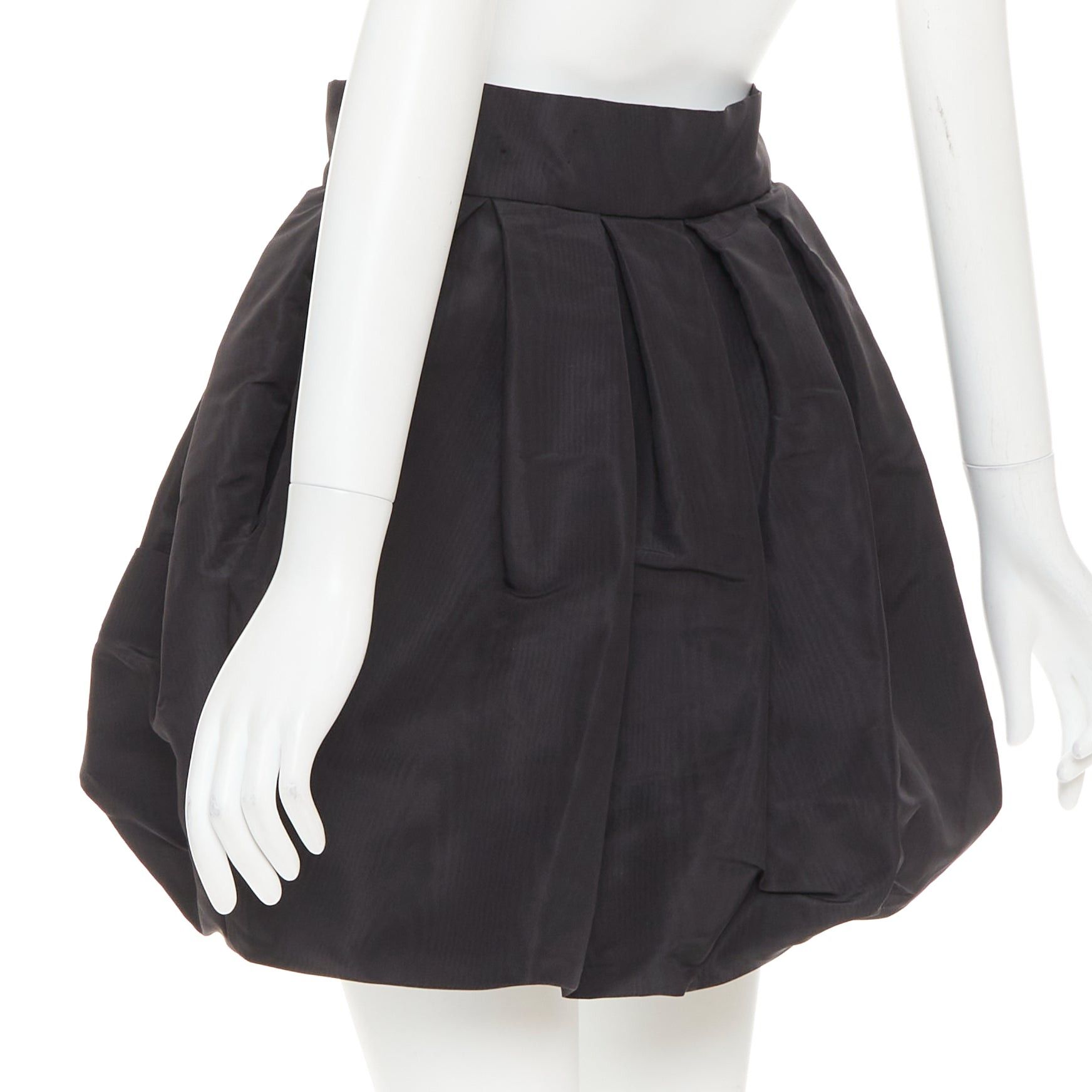 Alexandre Vauthier ALEXANDRE VAUTHIER black taffeta silk pleated high waist short bubble skirt Size 25" / US 0 / IT 36 - 6 Thumbnail