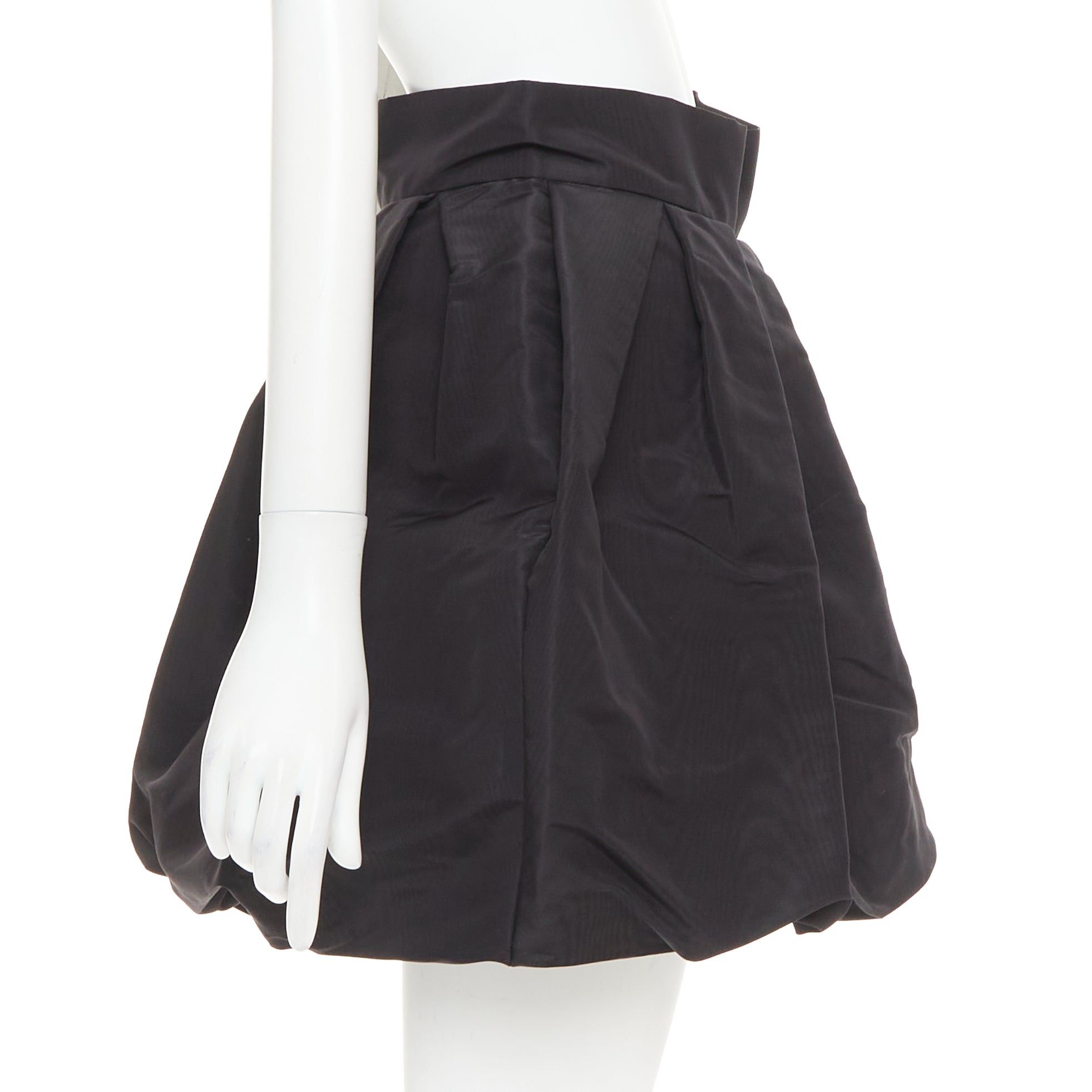 Alexandre Vauthier ALEXANDRE VAUTHIER black taffeta silk pleated high waist short bubble skirt Size 25" / US 0 / IT 36 - 4 Thumbnail