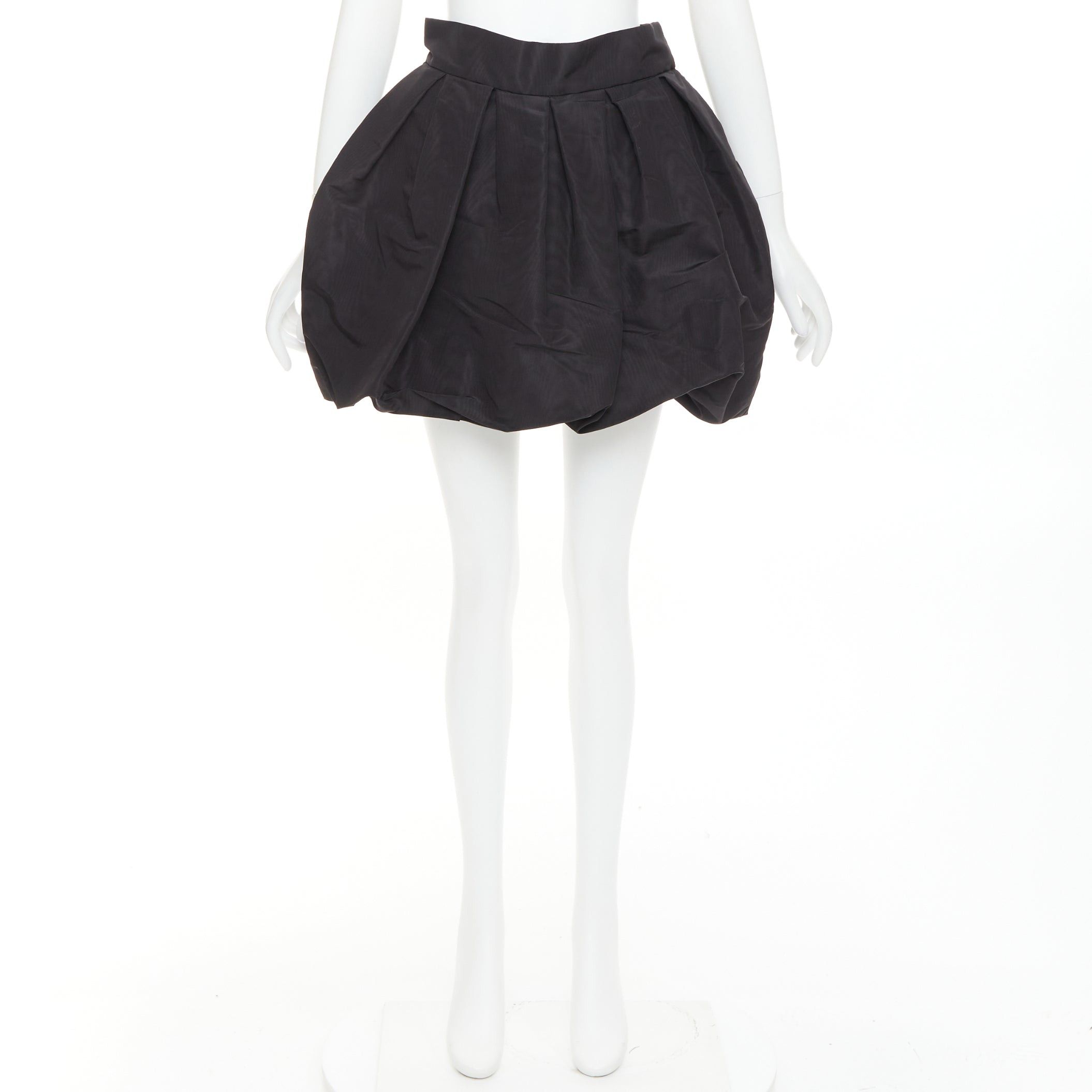 Alexandre Vauthier ALEXANDRE VAUTHIER black taffeta silk pleated high waist short bubble skirt Size 25" / US 0 / IT 36 - 9 Thumbnail