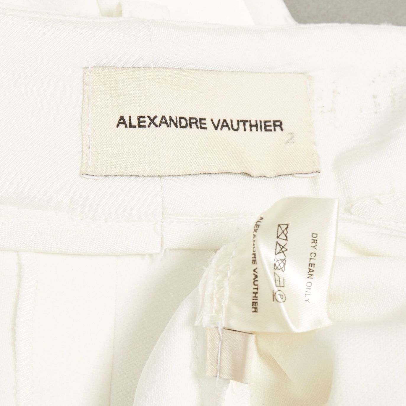 Alexandre Vauthier ALEXANDRE VAUTHIER white satin trim pleated front wide pants FR36 S Size 26" / US 2 / IT 38 - 8 Thumbnail