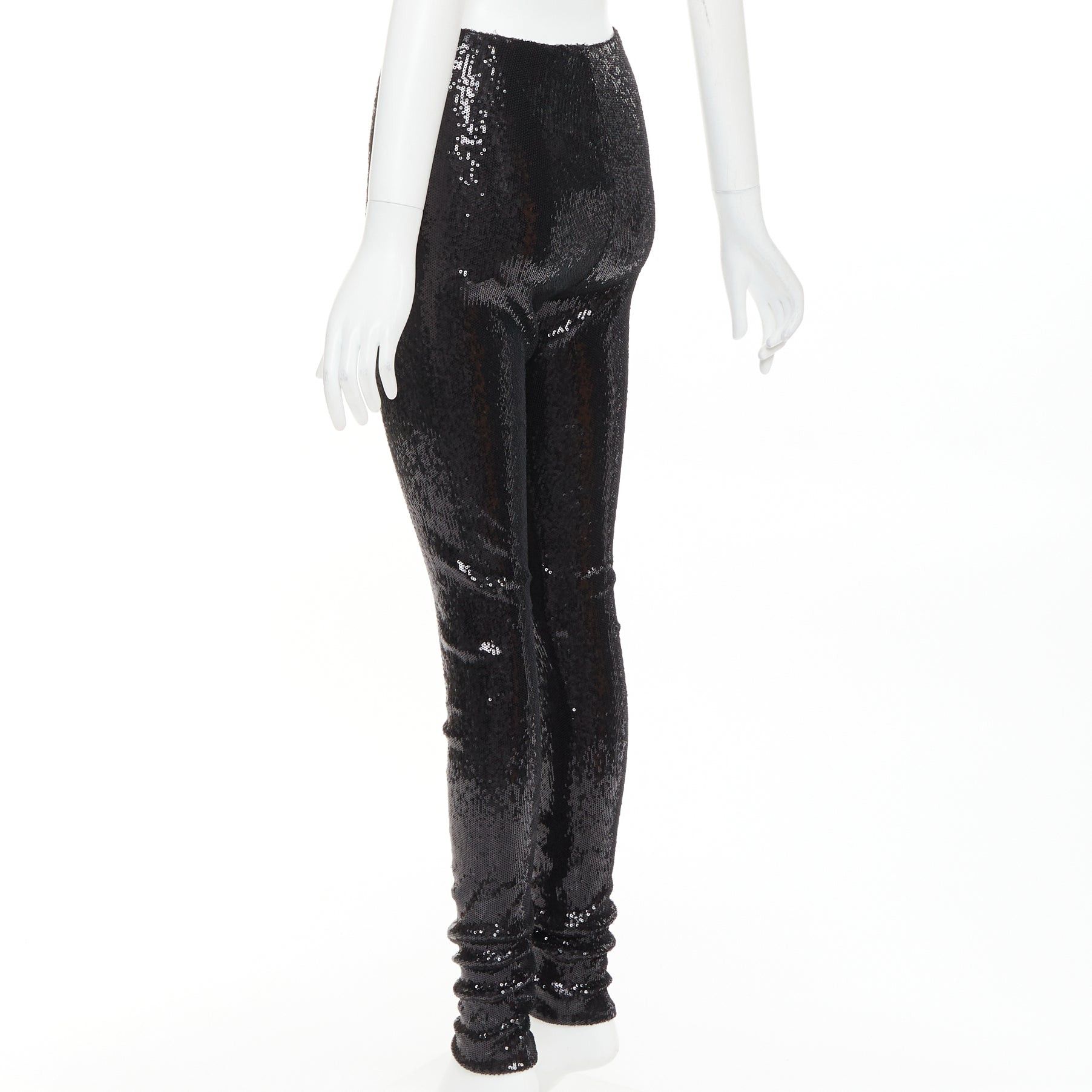 Alexandre Vauthier ALEXANDRE VAUTHIER black pailette sequins stretchy legging pants Size 26" / US 2 / IT 38 - 6 Thumbnail