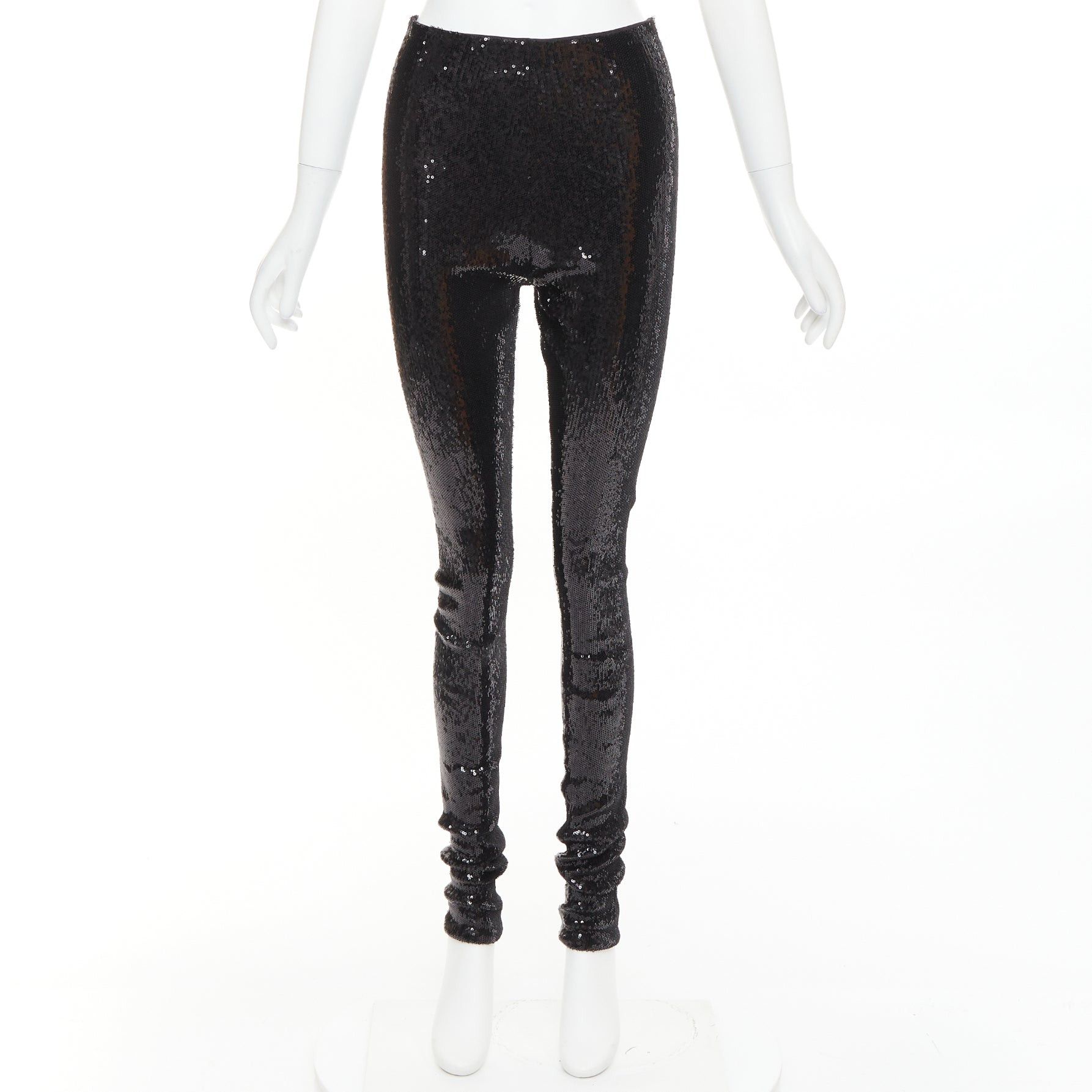 Alexandre Vauthier ALEXANDRE VAUTHIER black pailette sequins stretchy legging pants Size 26" / US 2 / IT 38 - 10 Thumbnail