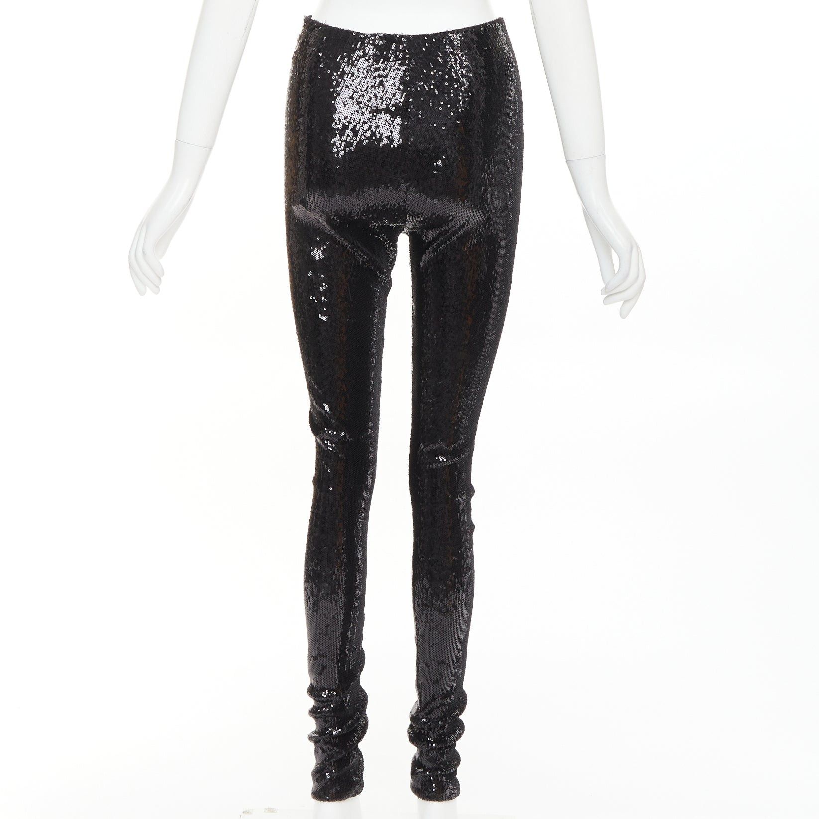Alexandre Vauthier ALEXANDRE VAUTHIER black pailette sequins stretchy legging pants Size 26" / US 2 / IT 38 - 5 Thumbnail