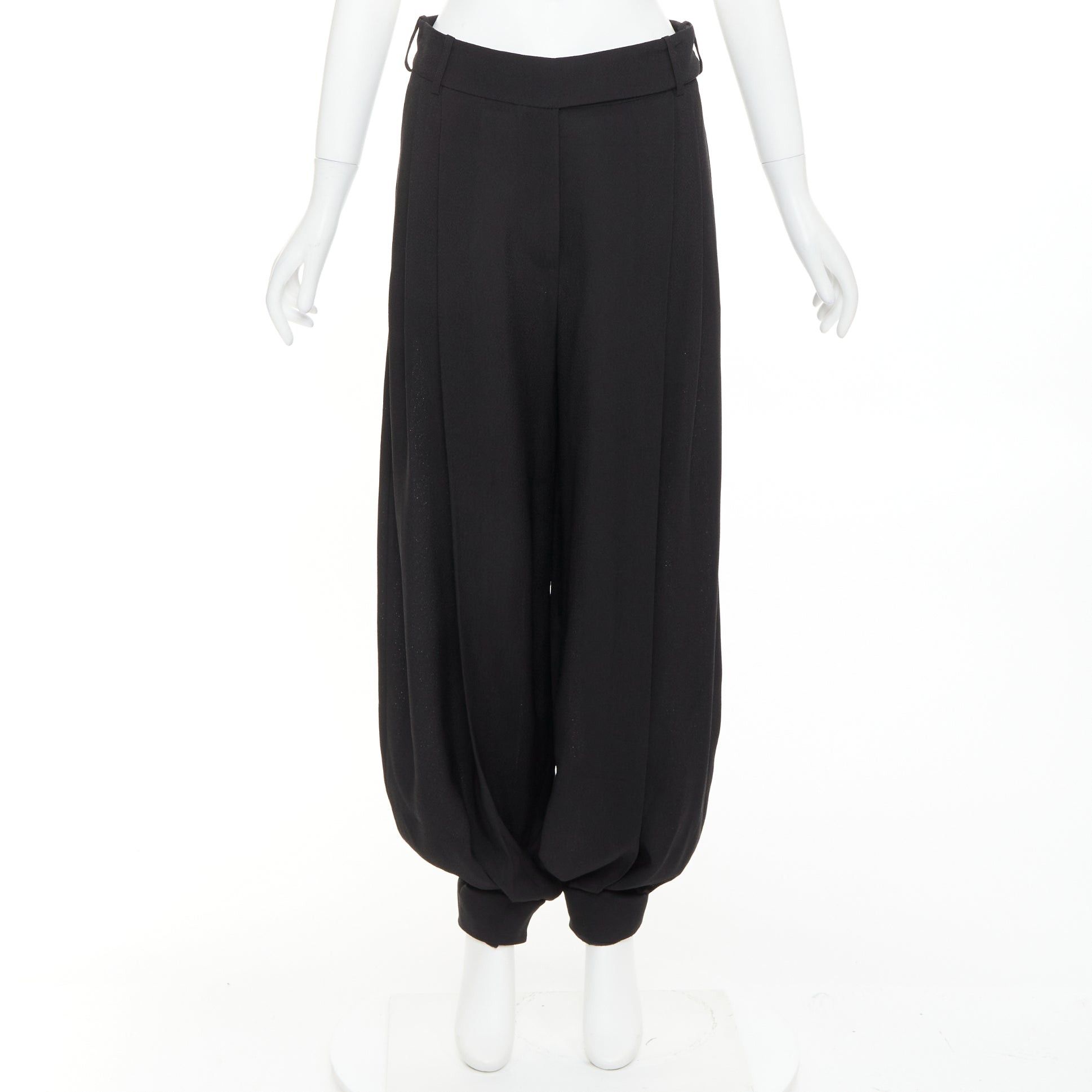 Alexandre Vauthier ALEXANDRE VAUTHIER COUTURE black pleated cuffed leg drop crotch barrel balloon pants Size 26" / US 2 / IT 38 - 9 Thumbnail