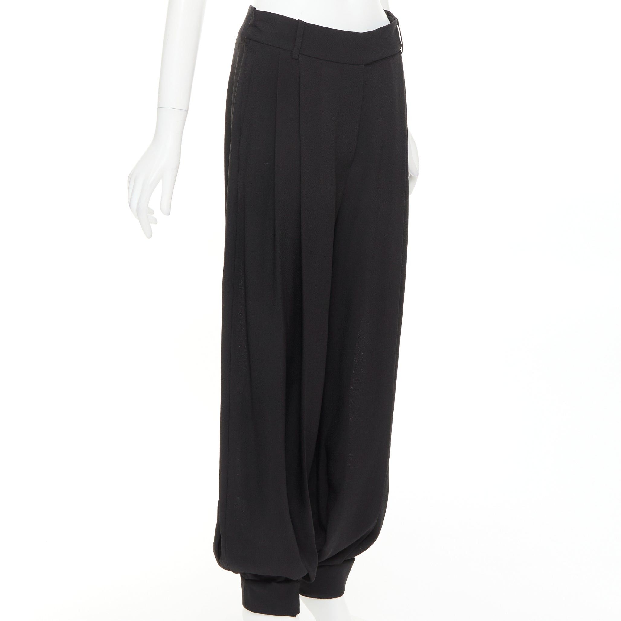 Alexandre Vauthier ALEXANDRE VAUTHIER COUTURE black pleated cuffed leg drop crotch barrel balloon pants Size 26" / US 2 / IT 38 - 3 Thumbnail
