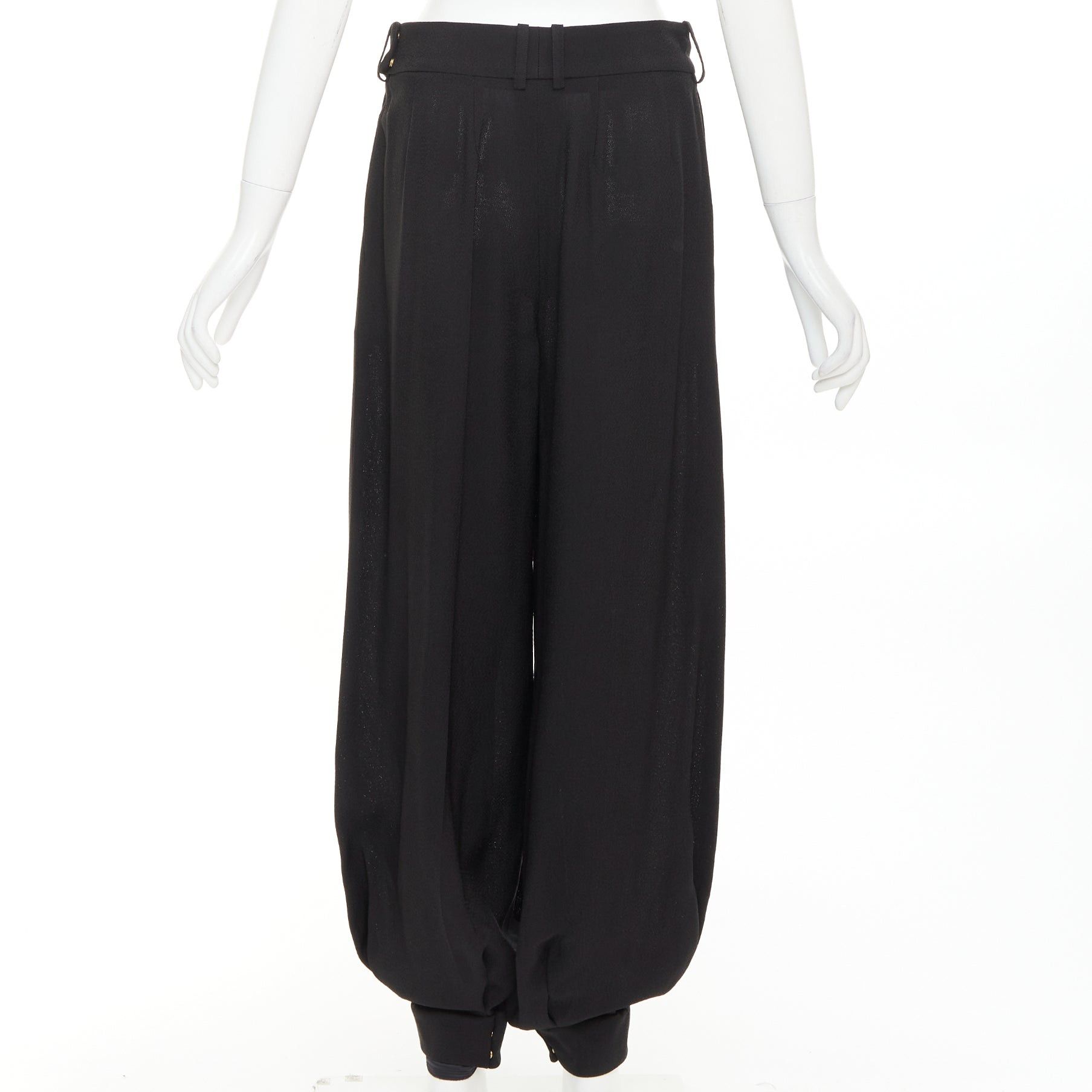 Alexandre Vauthier ALEXANDRE VAUTHIER COUTURE black pleated cuffed leg drop crotch barrel balloon pants Size 26" / US 2 / IT 38 - 5 Thumbnail