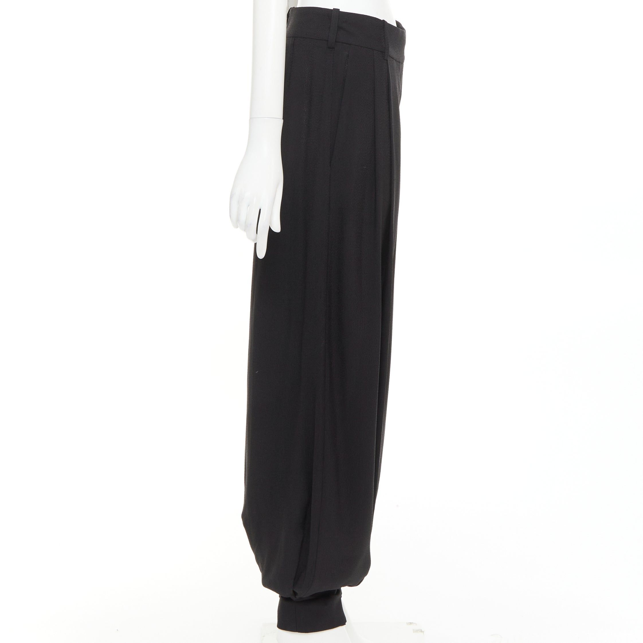 Alexandre Vauthier ALEXANDRE VAUTHIER COUTURE black pleated cuffed leg drop crotch barrel balloon pants Size 26" / US 2 / IT 38 - 4 Thumbnail