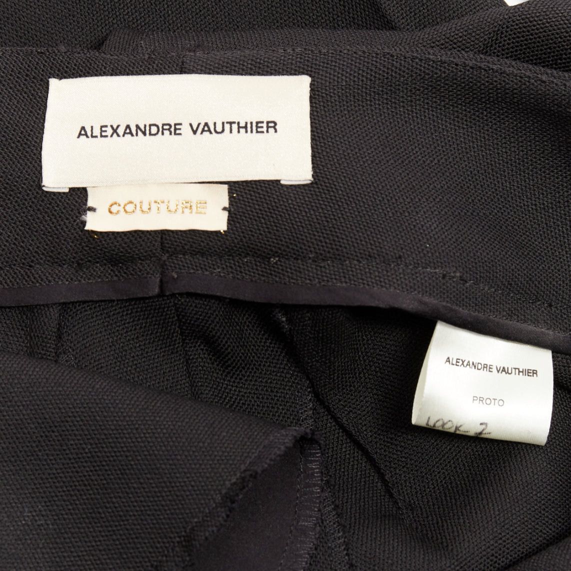 Alexandre Vauthier ALEXANDRE VAUTHIER COUTURE SS2025 Runway black high waisted straight leg trousers pants Size 26" / US 2 / IT 38 - 8 Thumbnail