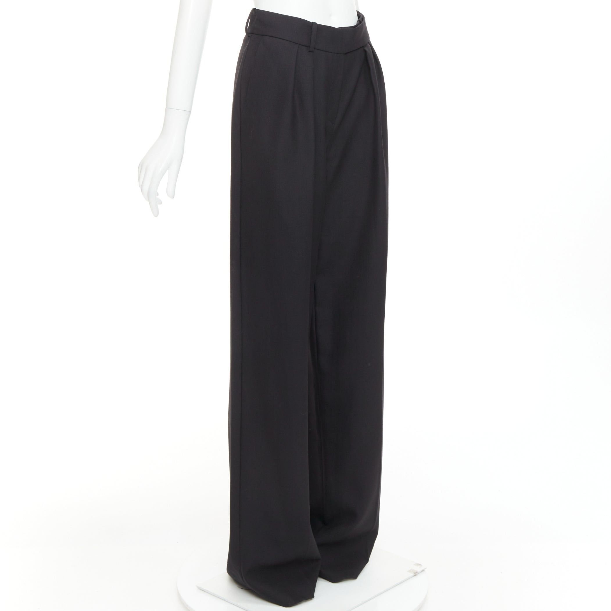 Alexandre Vauthier ALEXANDRE VAUTHIER AW2021 black double front dart wide leg pants Size 26" / US 2 / IT 38 - 3 Thumbnail