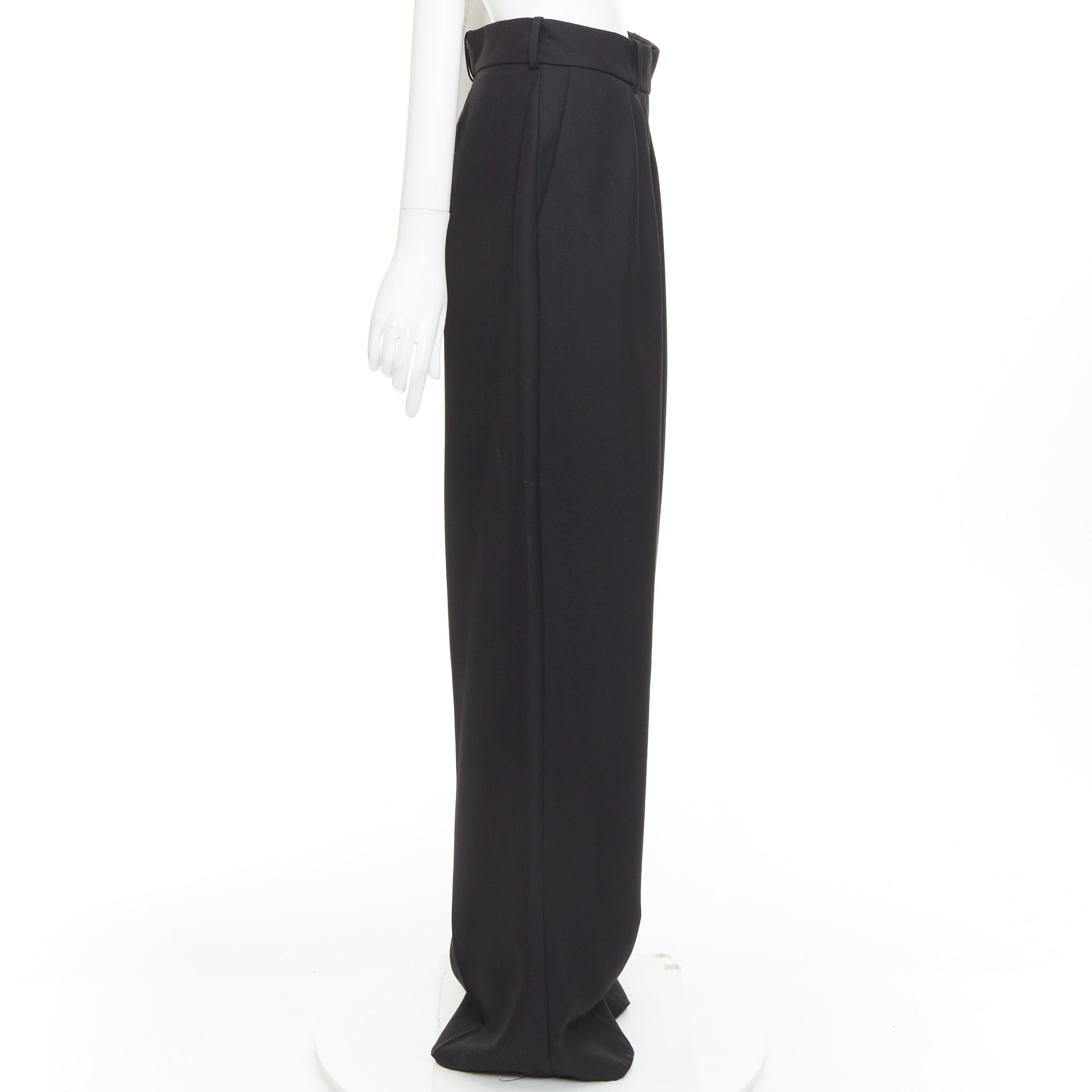 Alexandre Vauthier ALEXANDRE VAUTHIER AW2021 black double front dart wide leg pants Size 26" / US 2 / IT 38 - 4 Thumbnail