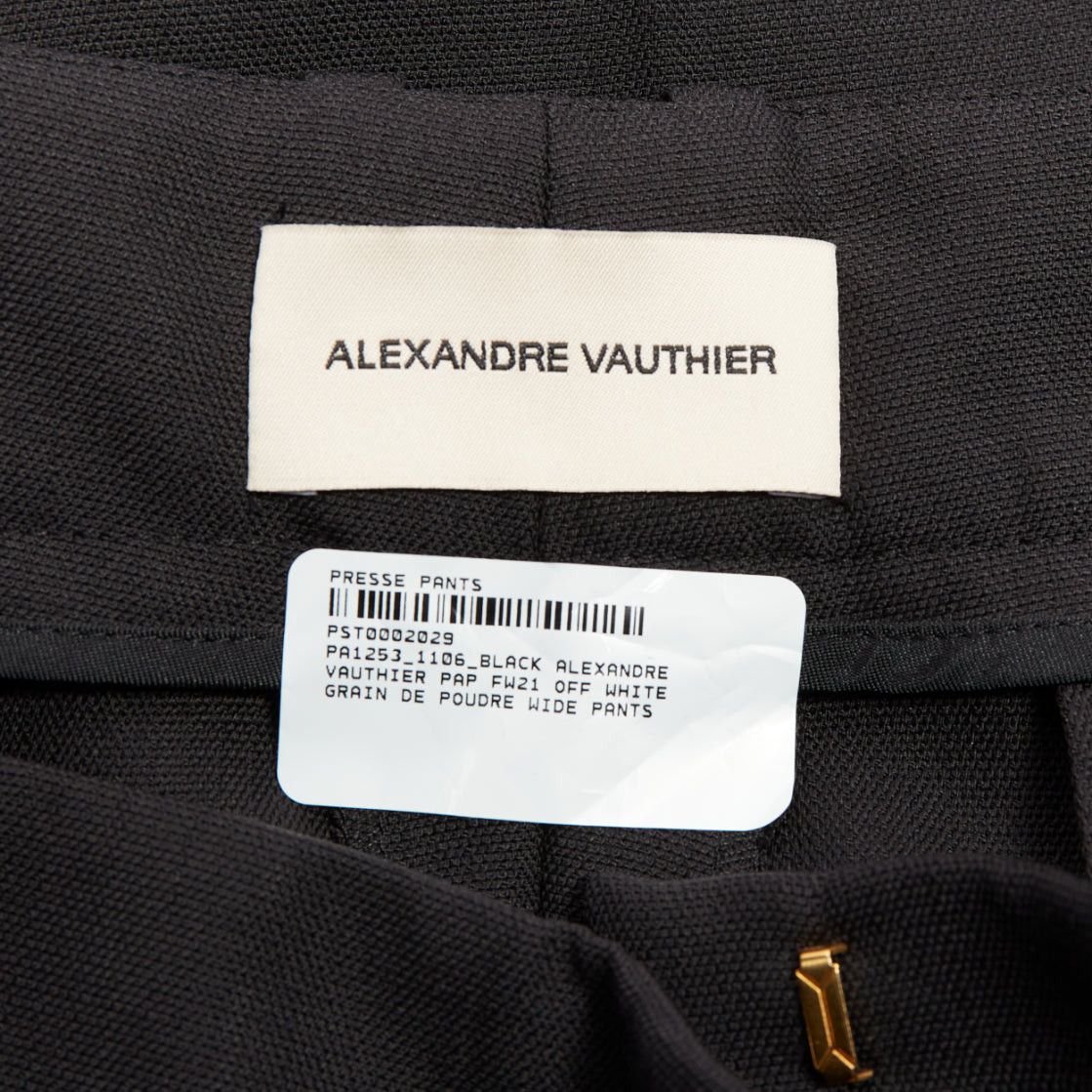 Alexandre Vauthier ALEXANDRE VAUTHIER AW2021 black double front dart wide leg pants Size 26" / US 2 / IT 38 - 8 Thumbnail