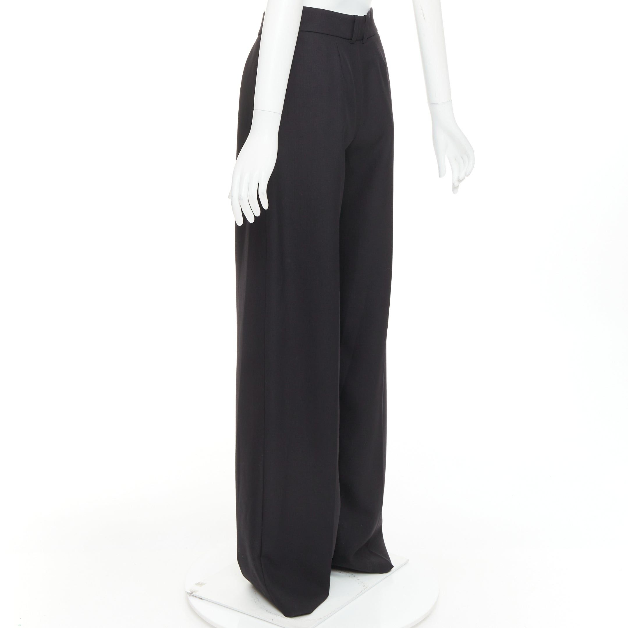 Alexandre Vauthier ALEXANDRE VAUTHIER AW2021 black double front dart wide leg pants Size 26" / US 2 / IT 38 - 6 Thumbnail