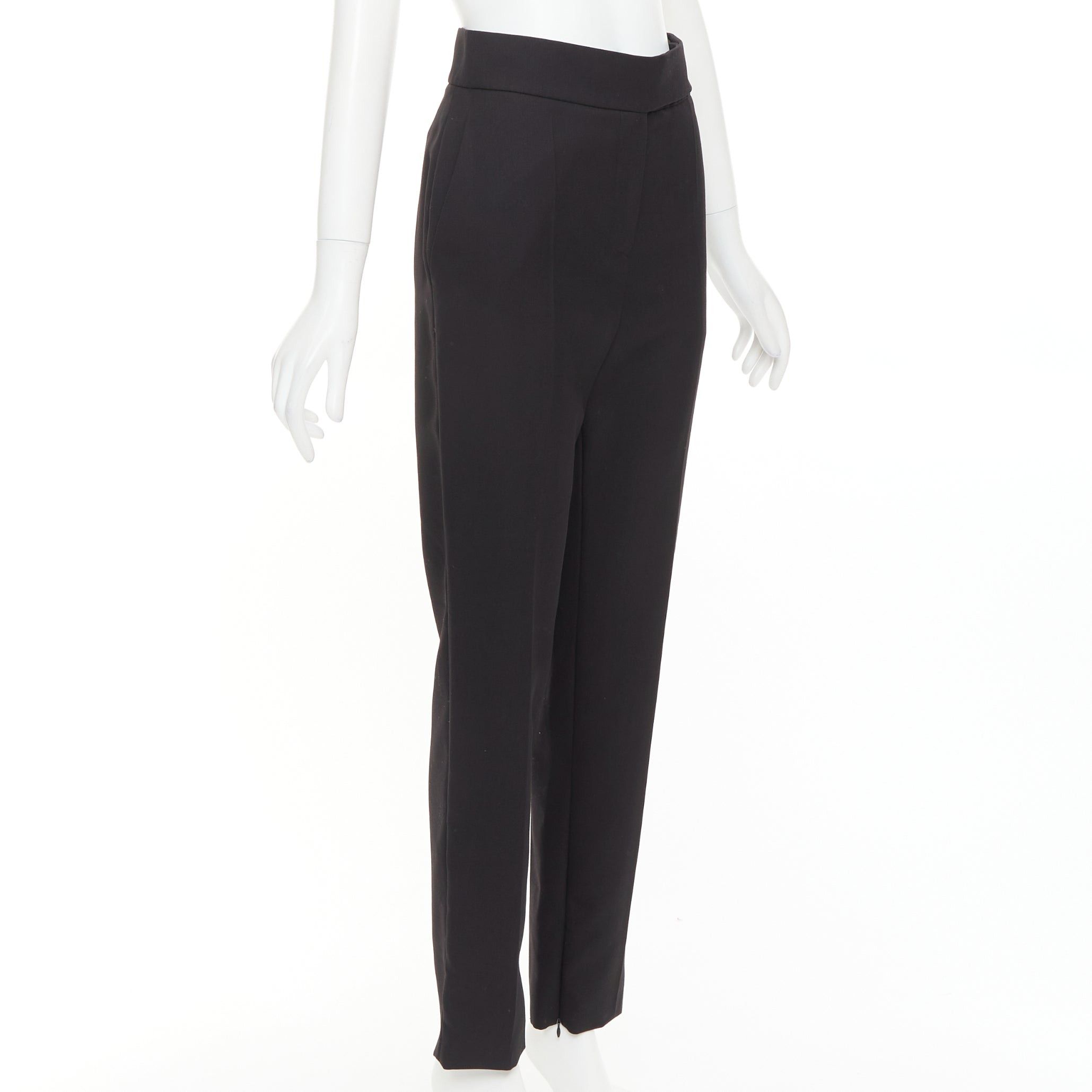 Alexandre Vauthier ALEXANDRE VAUTHIER black wool blend high waisted slim leg cropped pants Size 26" / US 2 / IT 38 - 3 Thumbnail