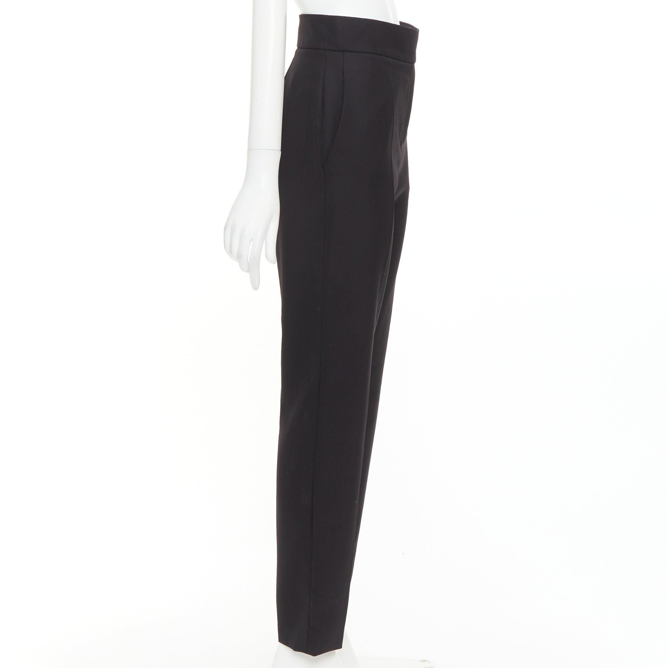 Alexandre Vauthier ALEXANDRE VAUTHIER black wool blend high waisted slim leg cropped pants Size 26" / US 2 / IT 38 - 4 Thumbnail