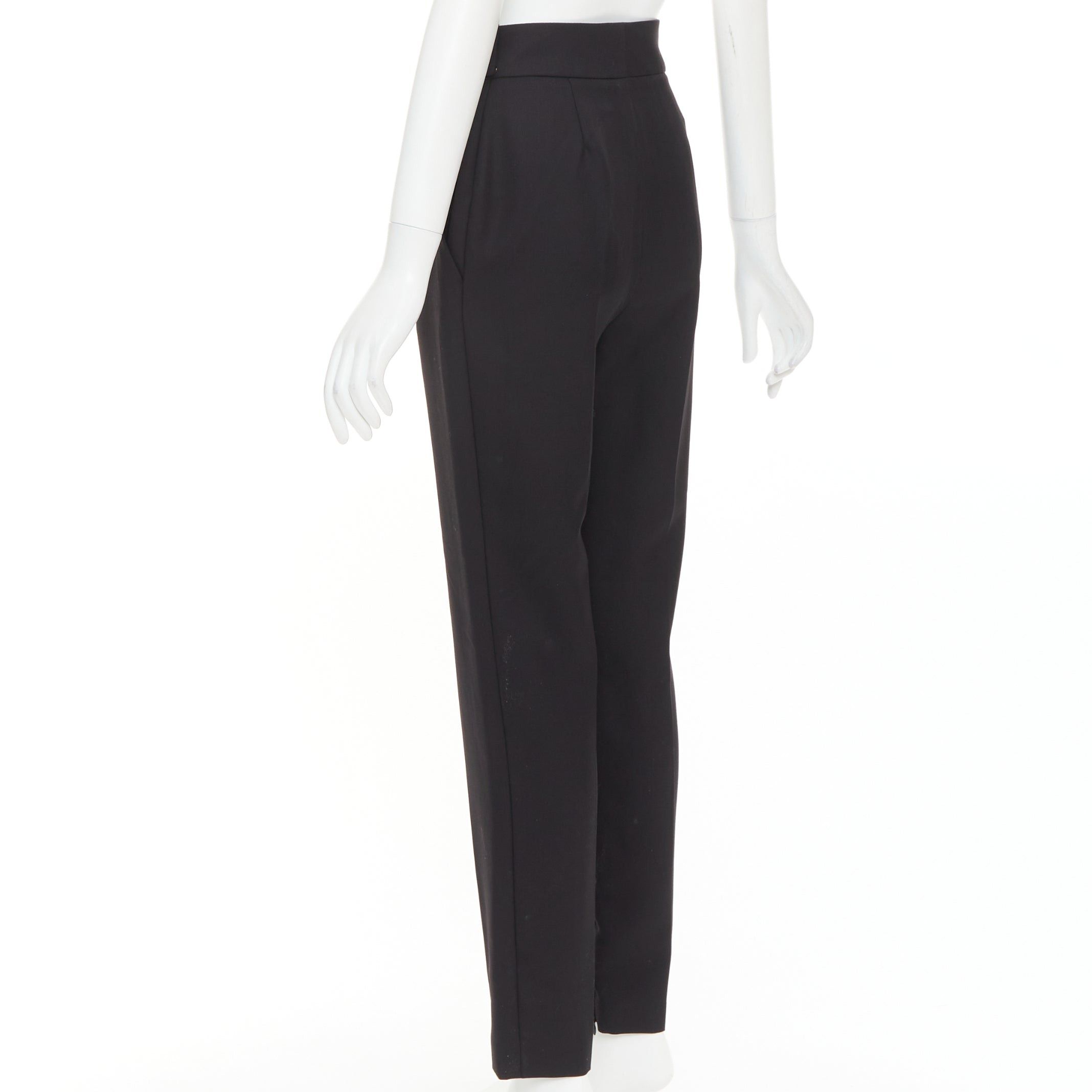 Alexandre Vauthier ALEXANDRE VAUTHIER black wool blend high waisted slim leg cropped pants Size 26" / US 2 / IT 38 - 6 Thumbnail