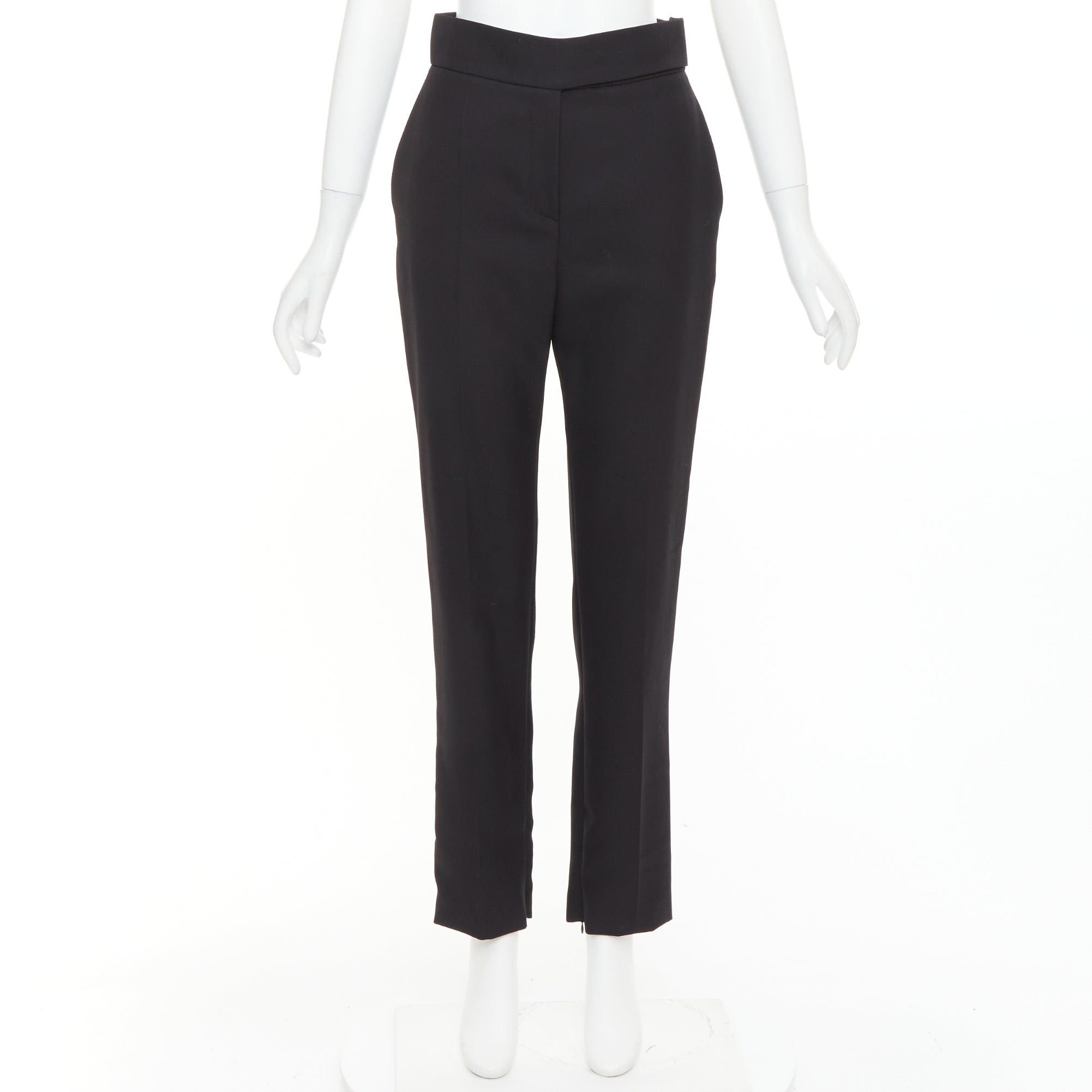 Alexandre Vauthier ALEXANDRE VAUTHIER black wool blend high waisted slim leg cropped pants Size 26" / US 2 / IT 38 - 9 Thumbnail