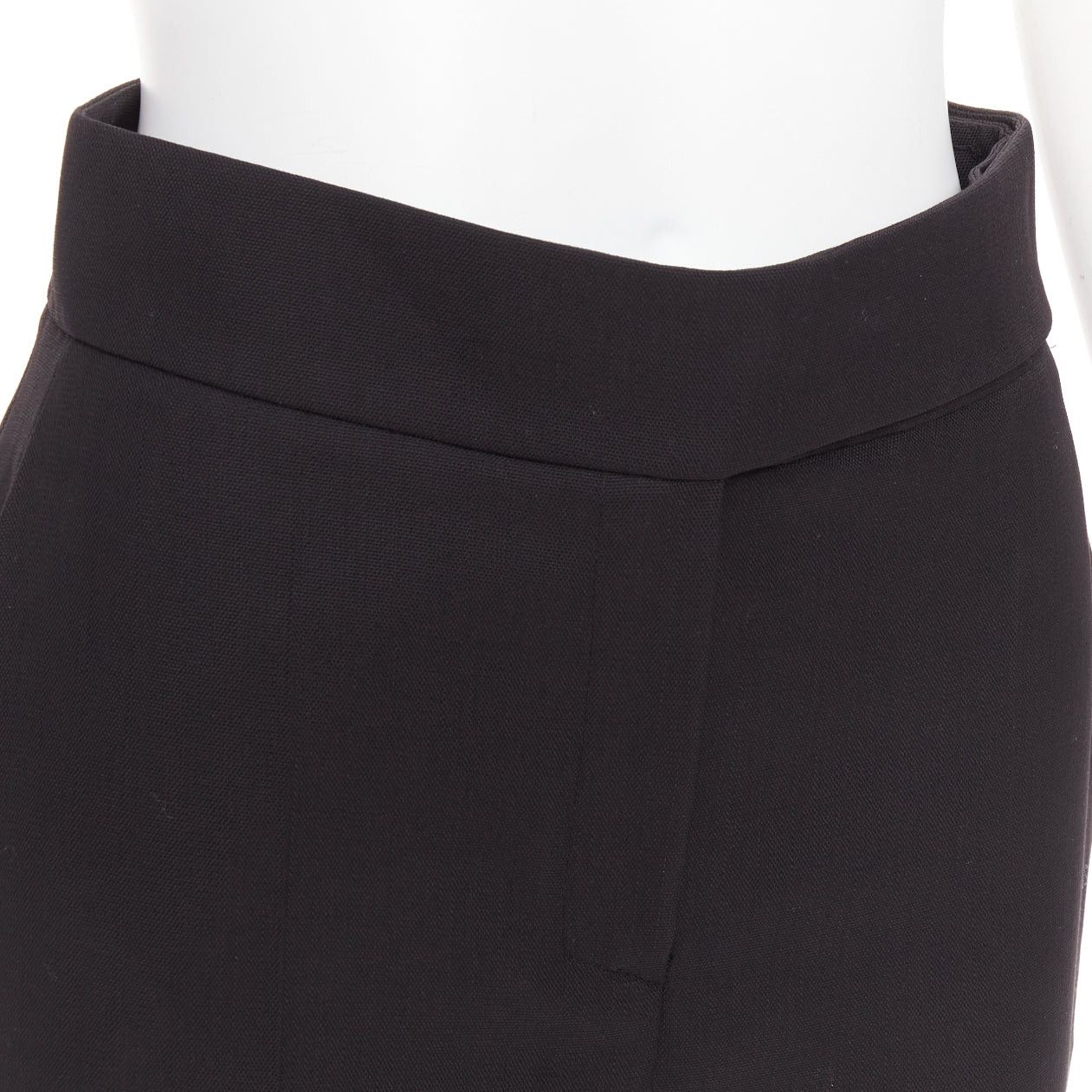 Alexandre Vauthier ALEXANDRE VAUTHIER black wool blend high waisted slim leg cropped pants Size 26" / US 2 / IT 38 - 7 Thumbnail