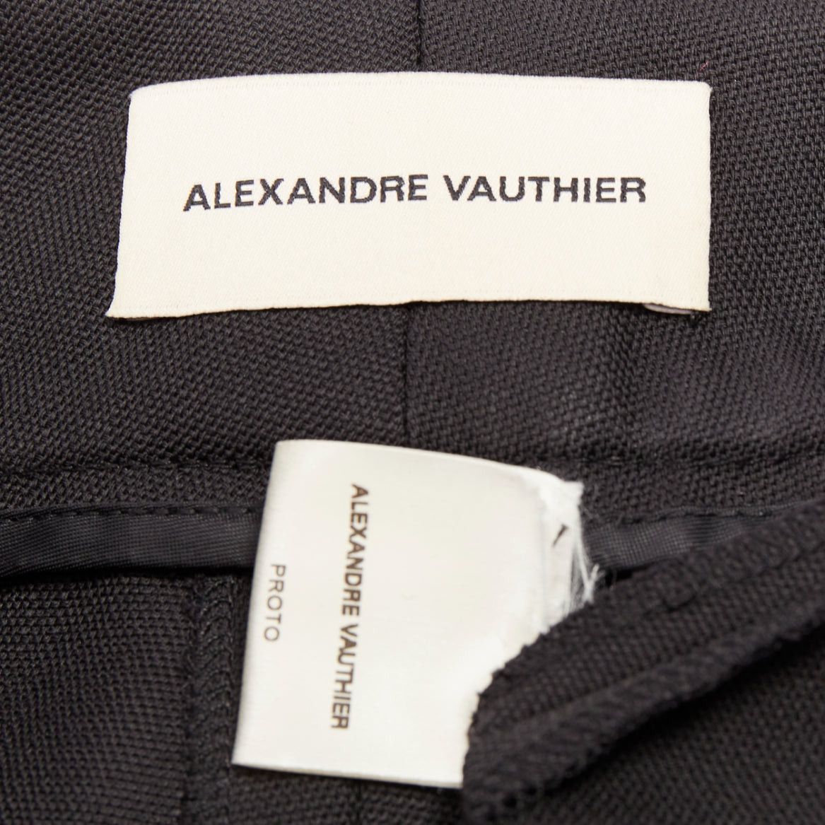Alexandre Vauthier ALEXANDRE VAUTHIER black wool blend high waisted slim leg cropped pants Size 26" / US 2 / IT 38 - 8 Thumbnail