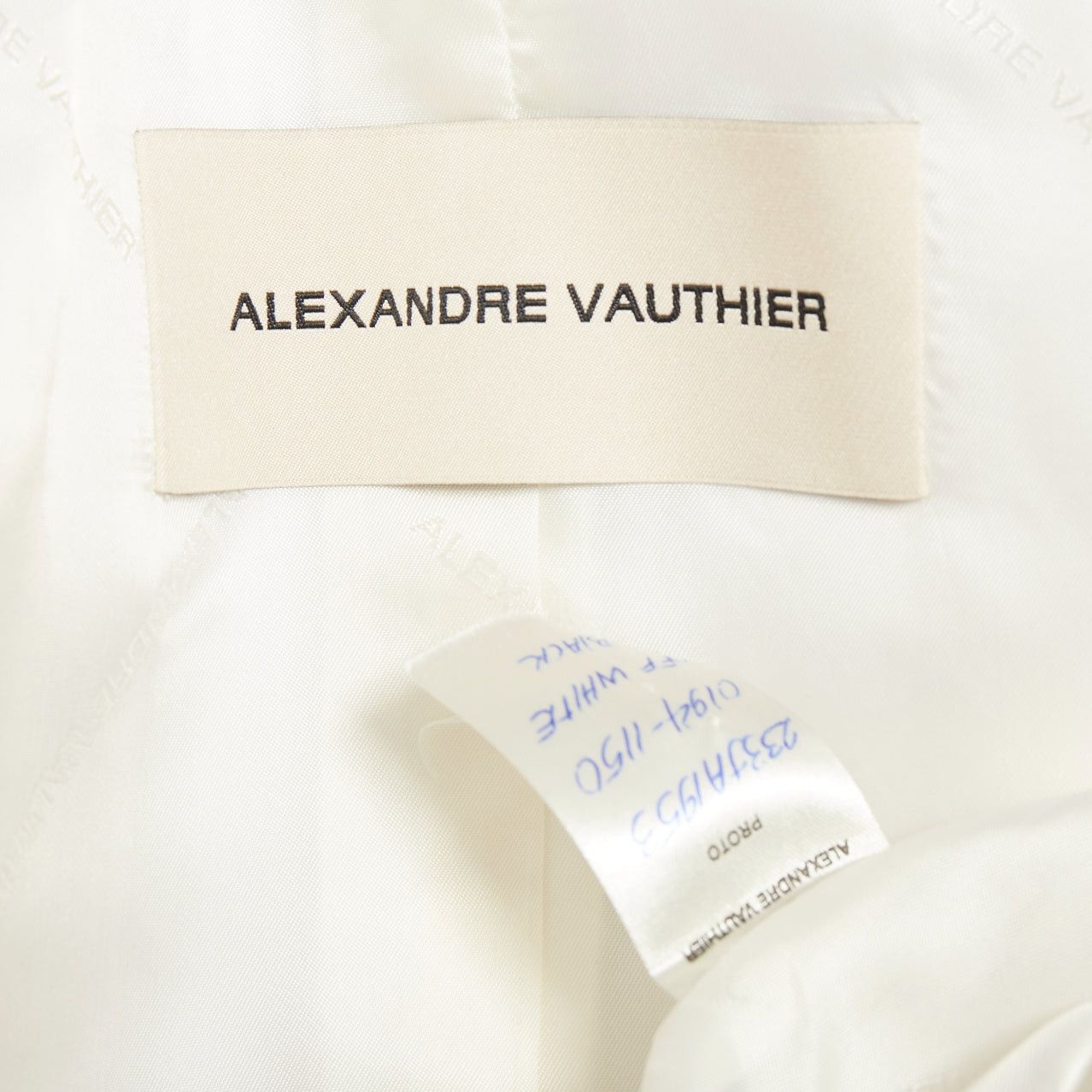 Alexandre Vauthier ALEXANDRE VAUTHIER off white black satin lapel double breasted tuxedo jacket Size S / US 4 / IT 40 - 10 Thumbnail
