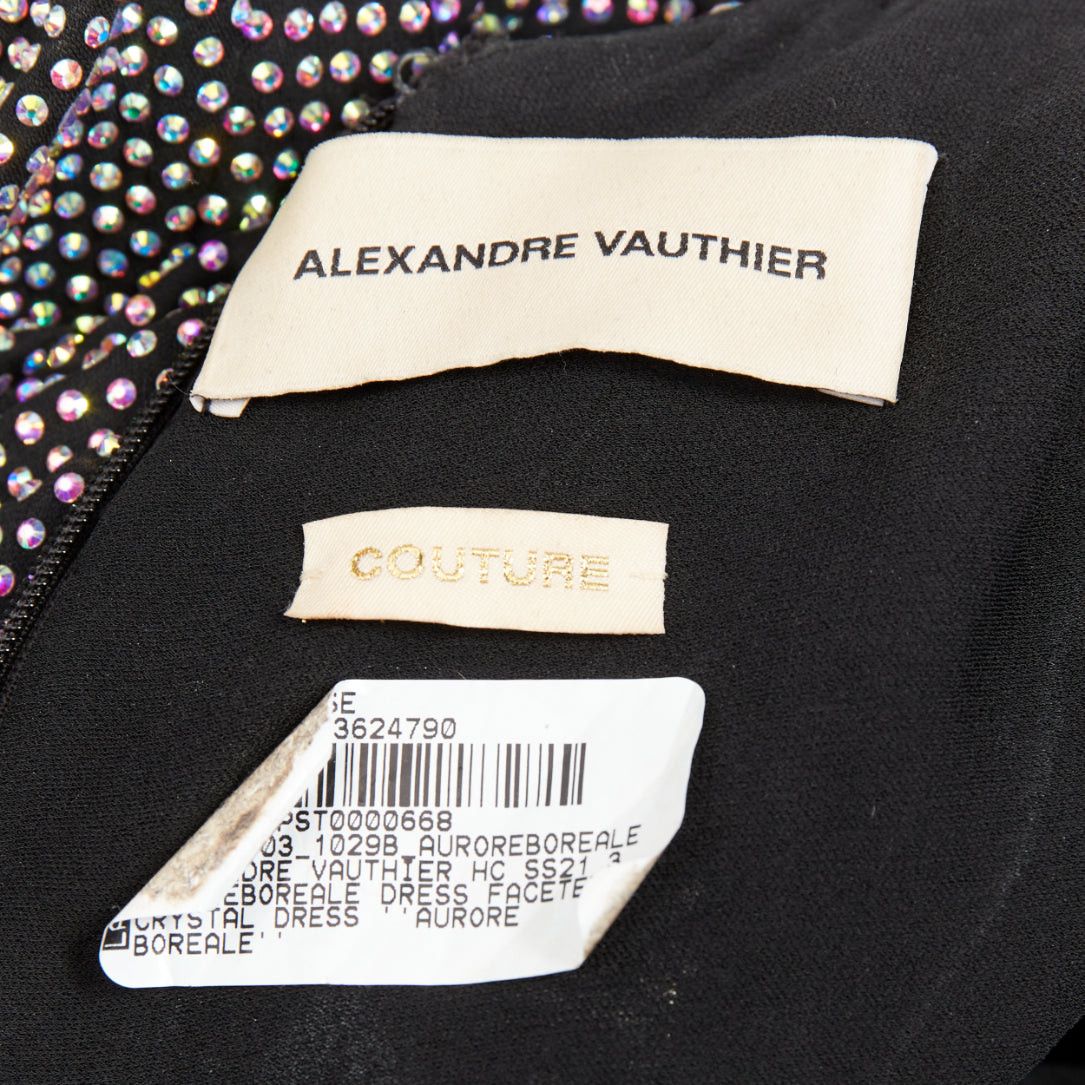 Alexandre Vauthier ALEXANDRE VAUTHIER COUTURE SS2021 Runway black aurore boreale crystal strass gathered power dress Size S / US 4 / IT 40 - 11 Thumbnail
