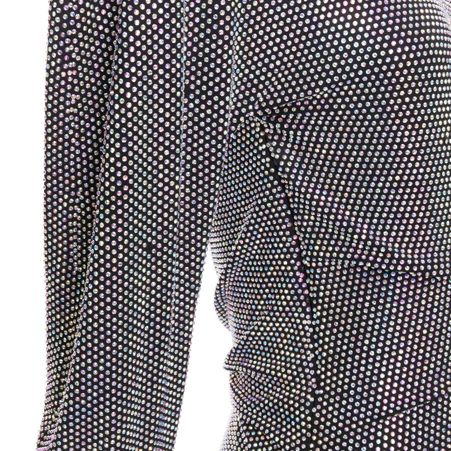 Alexandre Vauthier ALEXANDRE VAUTHIER COUTURE SS2021 Runway black aurore boreale crystal strass gathered power dress Size S / US 4 / IT 40 - 9 Thumbnail