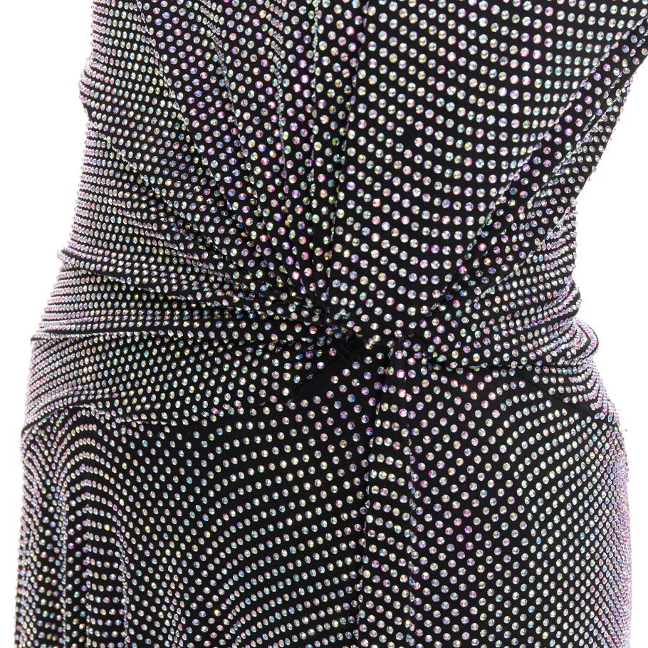 Alexandre Vauthier ALEXANDRE VAUTHIER COUTURE SS2021 Runway black aurore boreale crystal strass gathered power dress Size S / US 4 / IT 40 - 2 Thumbnail