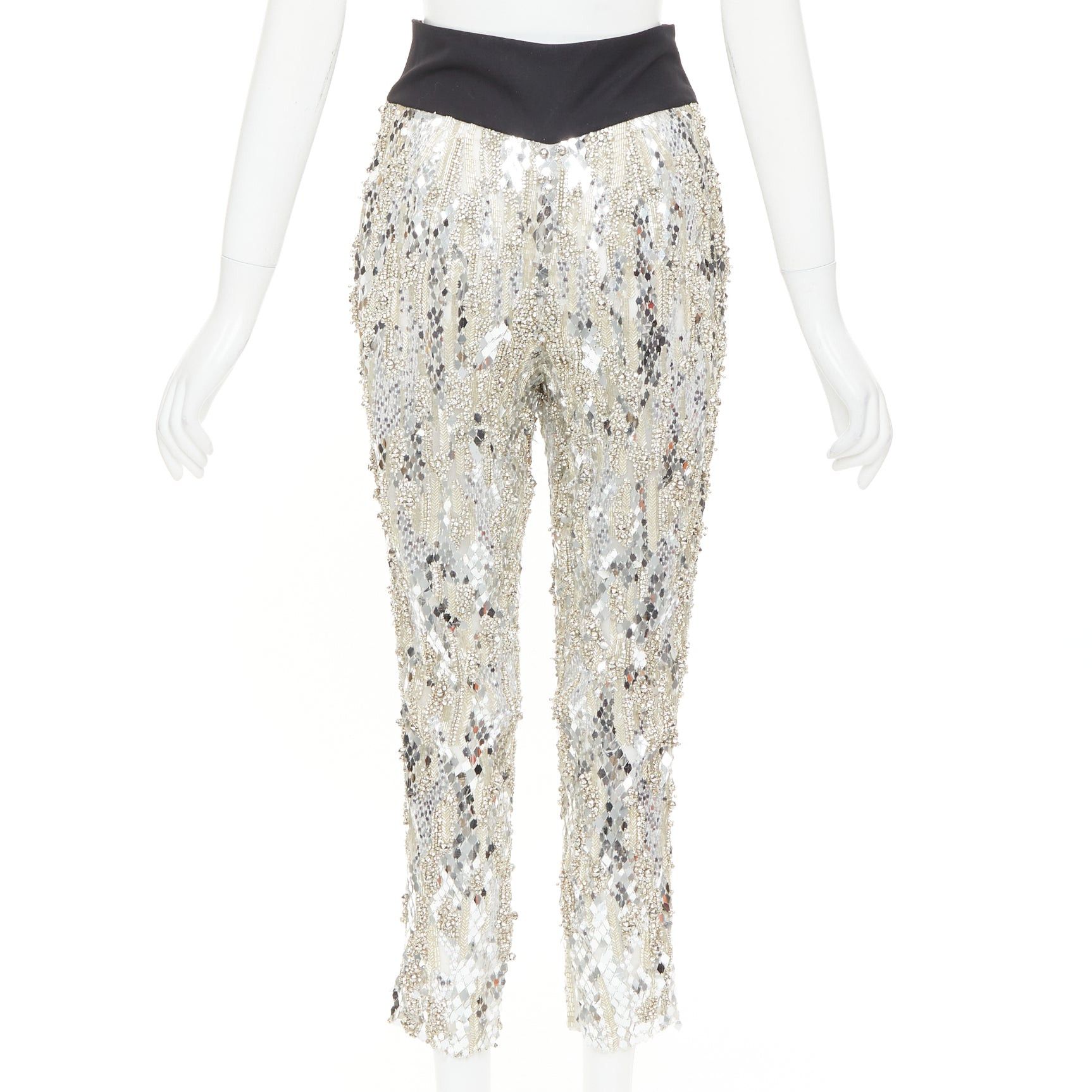 Alexandre Vauthier rare ALEXANDRE VAUTHIER COUTURE 2016 Runway Lesage silver bead crystal sequin embellished pants Size 26" / US 2 / IT 38 - 5 Thumbnail