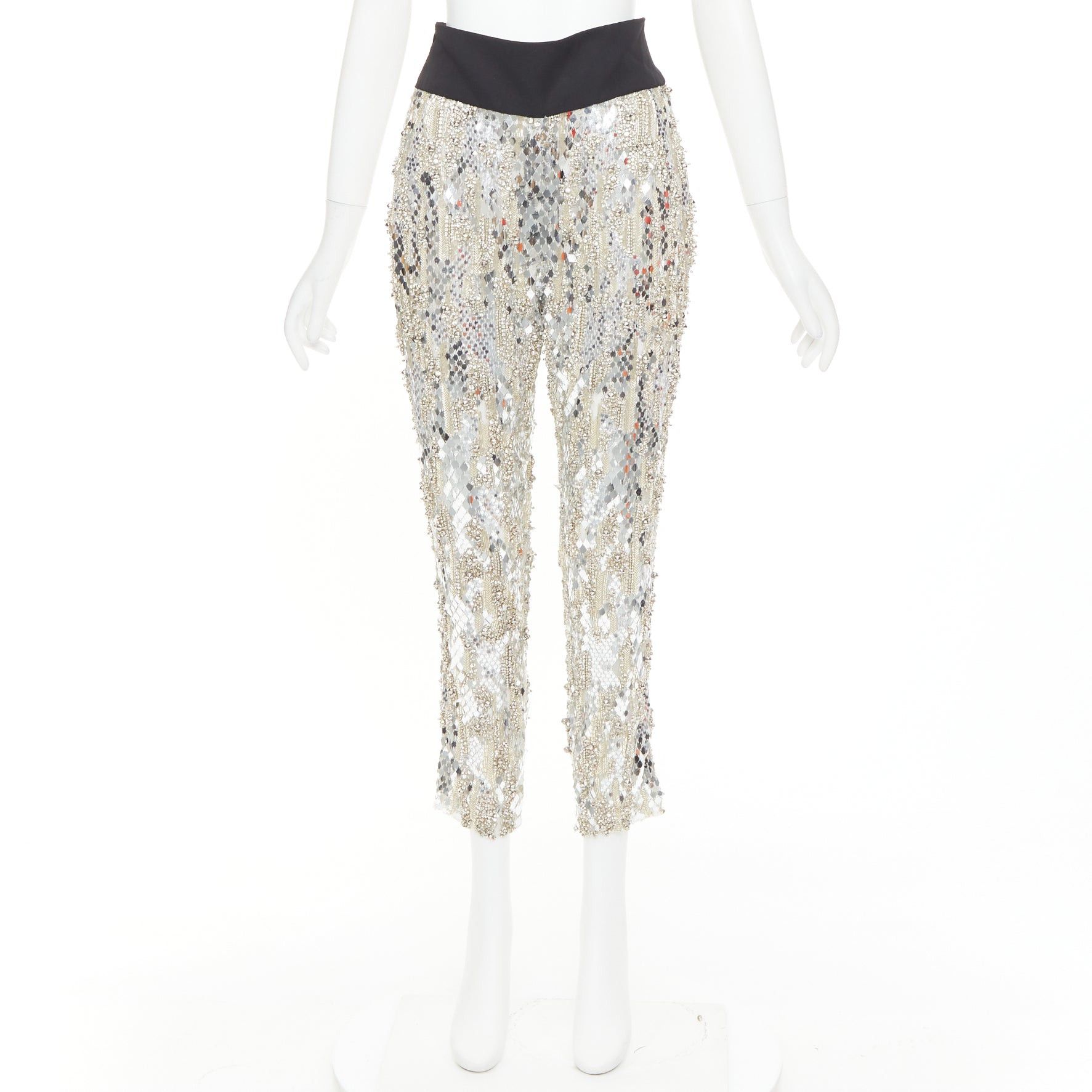 Alexandre Vauthier rare ALEXANDRE VAUTHIER COUTURE 2016 Runway Lesage silver bead crystal sequin embellished pants Size 26" / US 2 / IT 38 - 10 Thumbnail