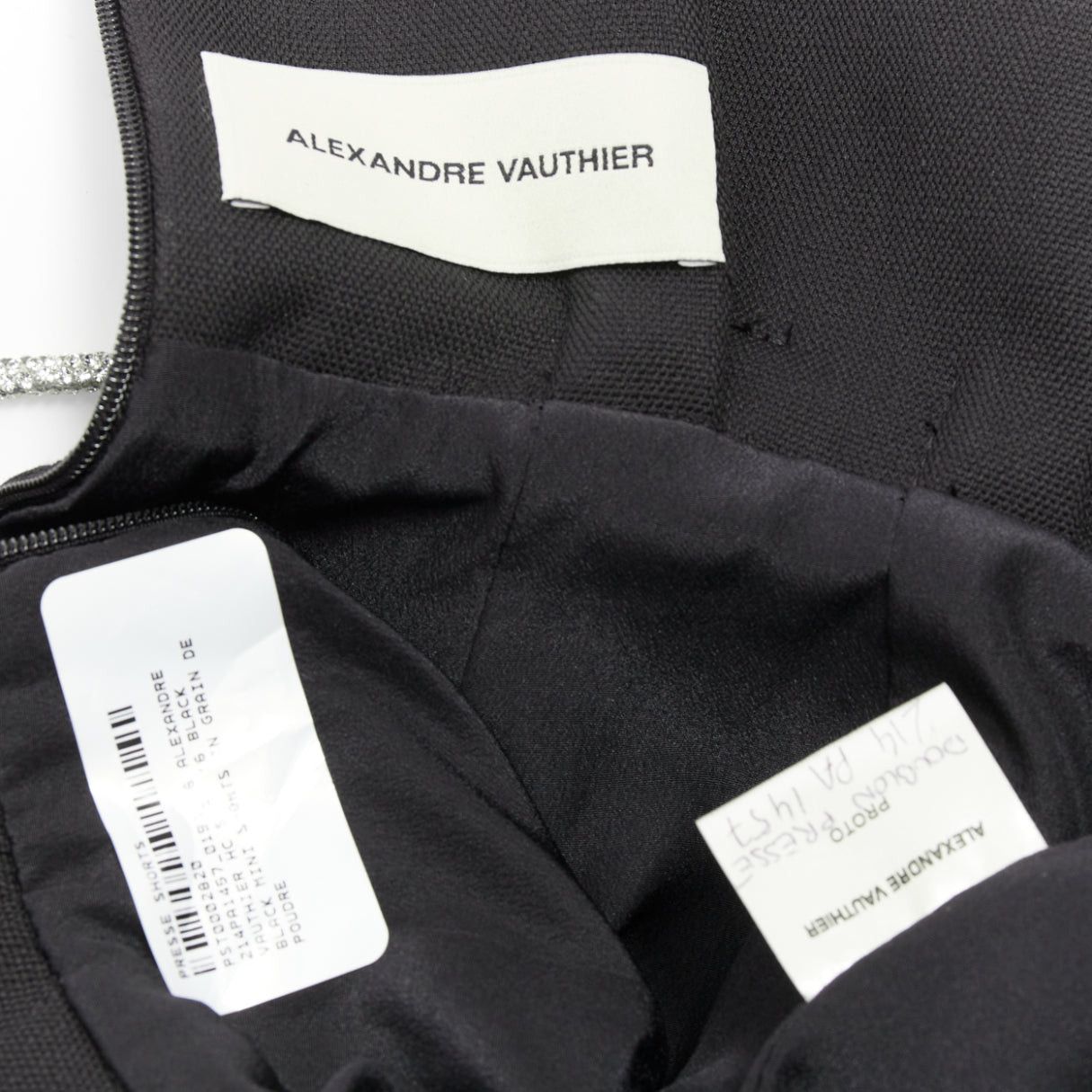 Alexandre Vauthier ALEXANDRE VAUTHIER SS2021 Runway black crepe silver crystal strass rope tie belt mini shorts Size 26" / US 2 / IT 38 - 8 Thumbnail