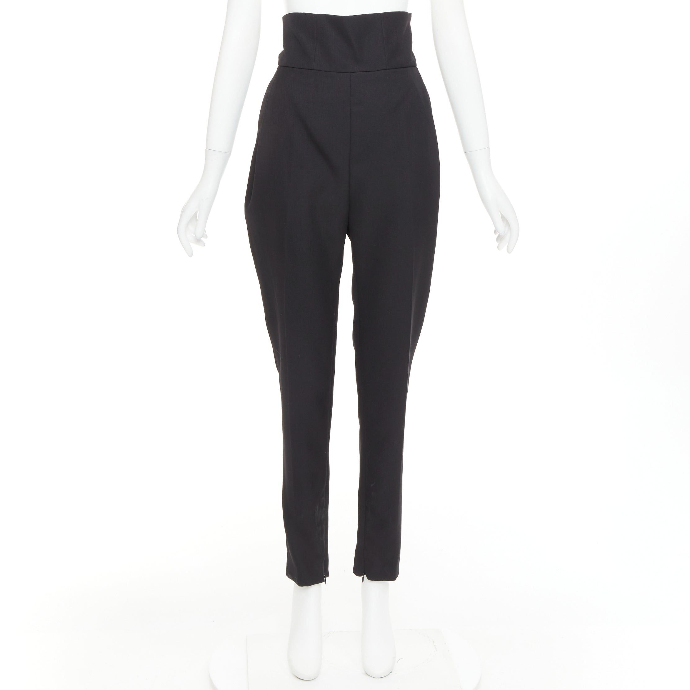Alexandre Vauthier ALEXANDRE VAUTHIER COUTURE black crepe high waisted waistband harem pants Size 26" / US 2 / IT 38 - 9 Thumbnail
