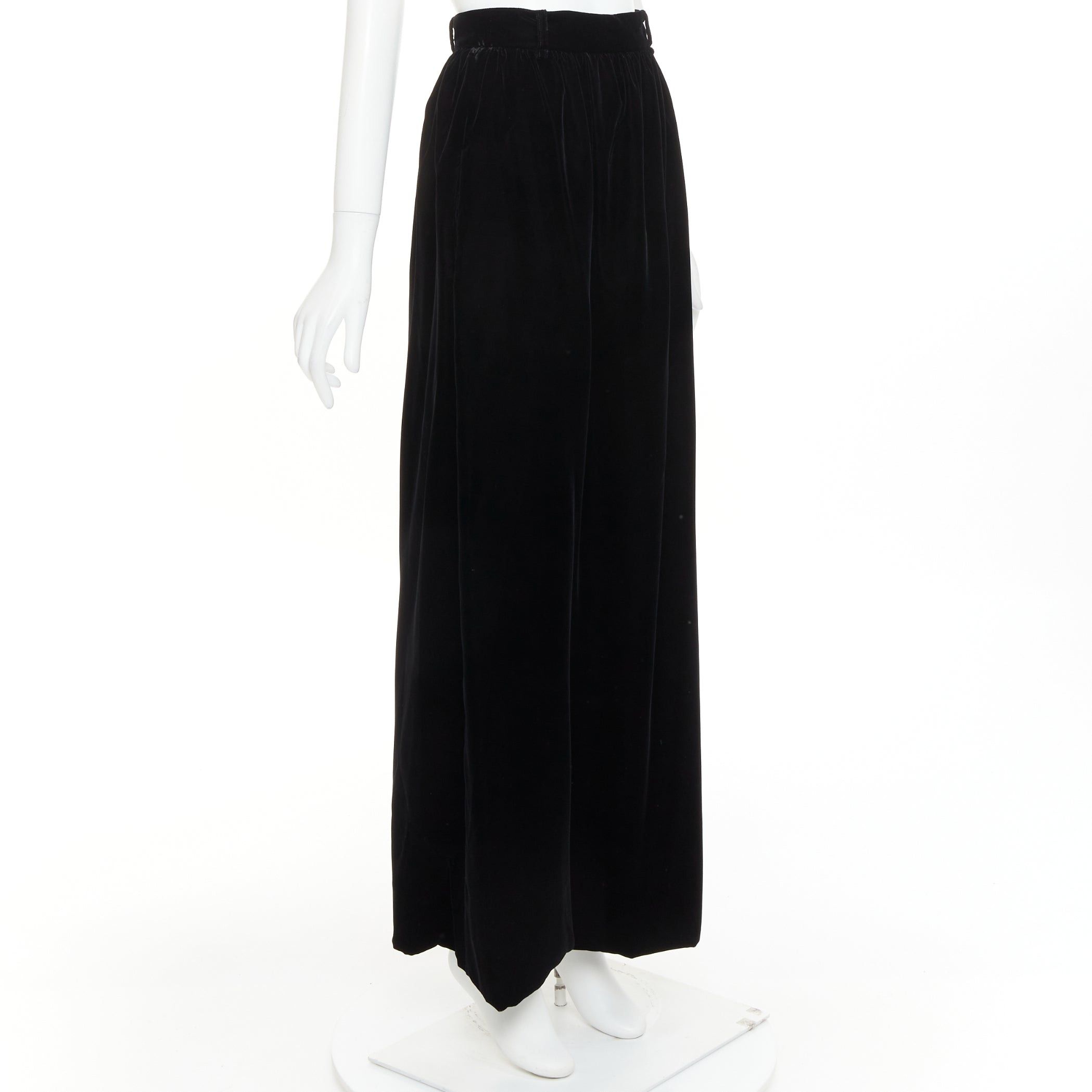 Alexandre Vauthier ALEXANDRE VAUTHIER COUTURE SS2025 Runway black velvet high waisted maxi skirt Size 25" / US 0 / IT 36 - 3 Thumbnail