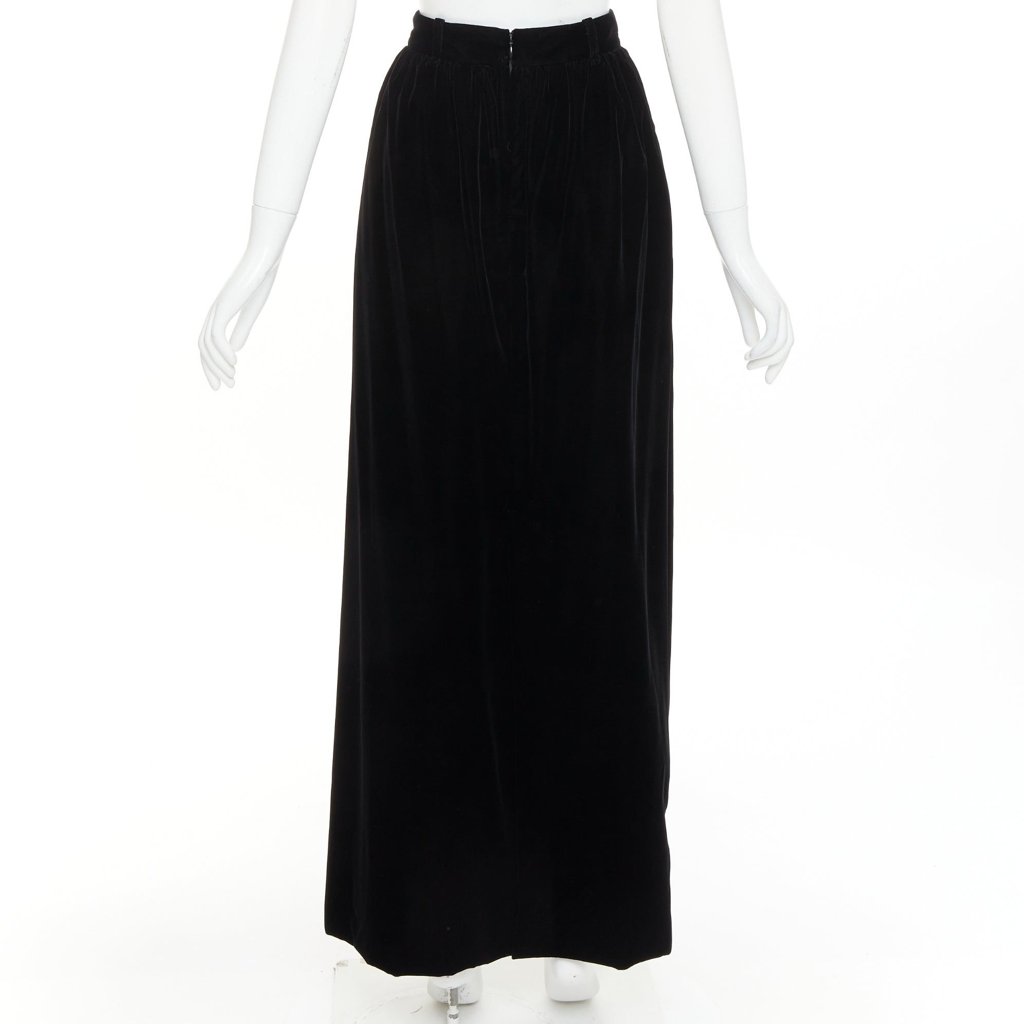 Alexandre Vauthier ALEXANDRE VAUTHIER COUTURE SS2025 Runway black velvet high waisted maxi skirt Size 25" / US 0 / IT 36 - 5 Thumbnail