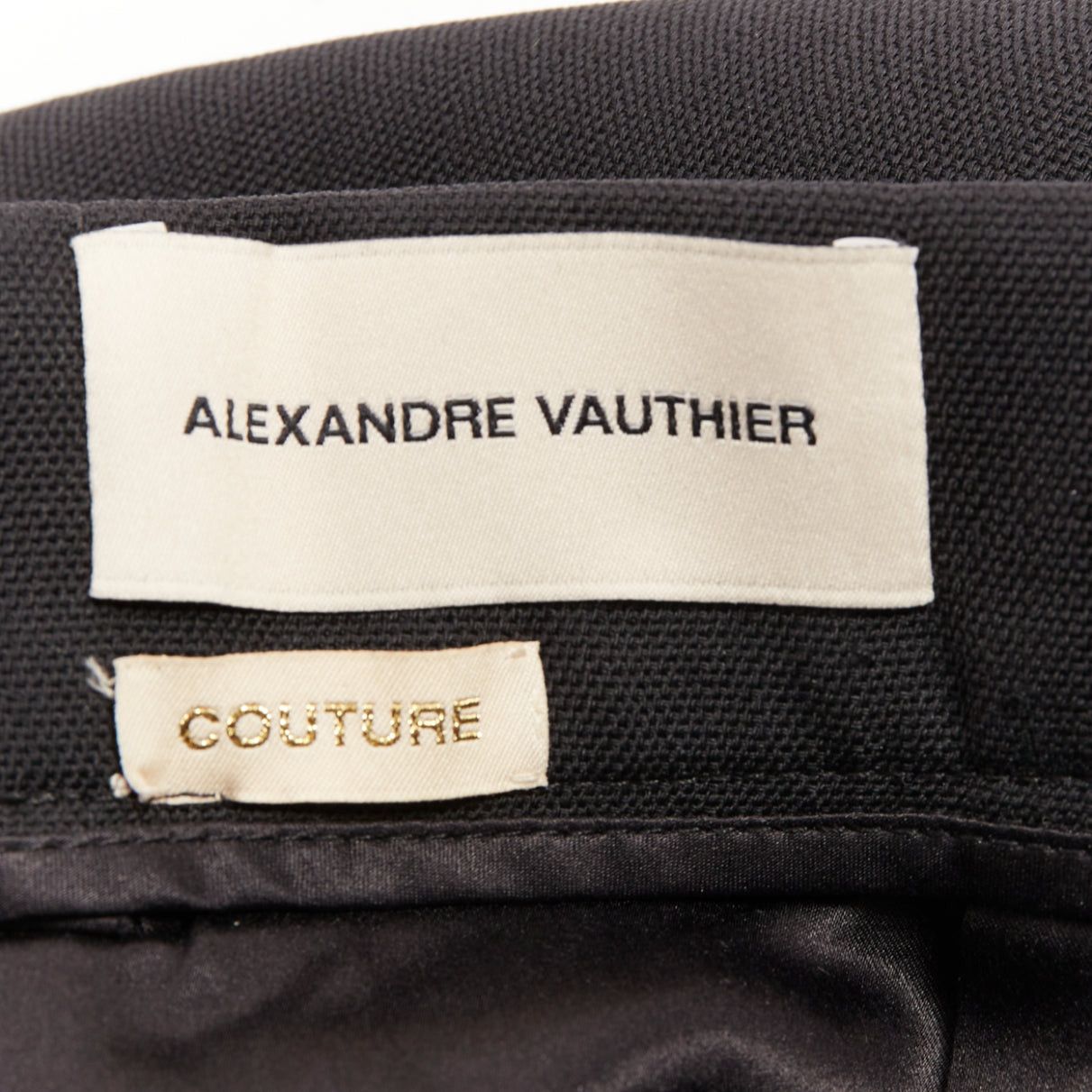 Alexandre Vauthier ALEXANDRE VAUTHIER COUTURE black wool asymmetric cascade ruffle split skirt Size 26" / US 2 / IT 38 - 8 Thumbnail