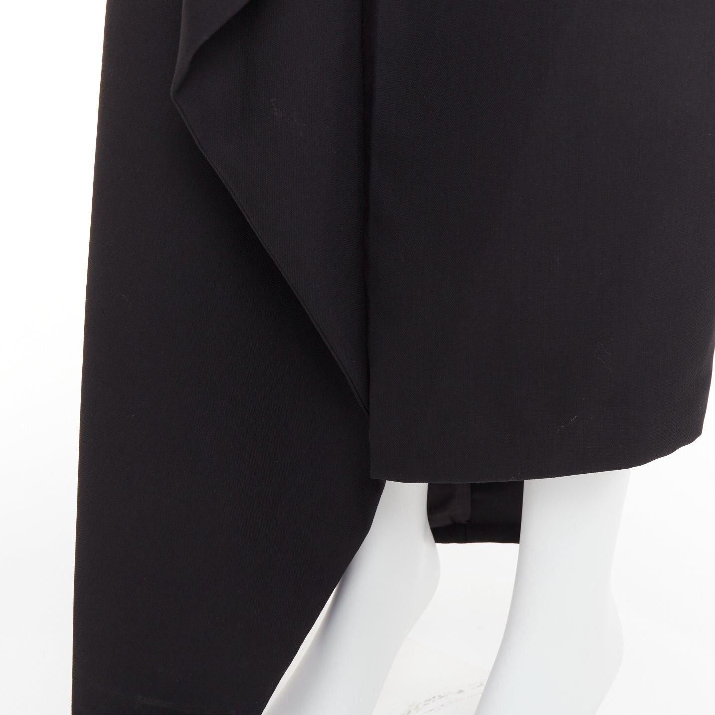 Alexandre Vauthier ALEXANDRE VAUTHIER COUTURE black wool asymmetric cascade ruffle split skirt Size 26" / US 2 / IT 38 - 7 Thumbnail
